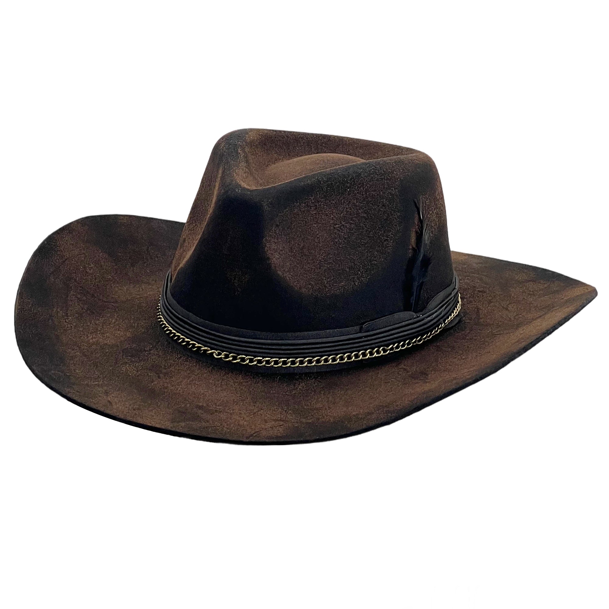 Vintage Midnight Maverick Leather Felt Fedora