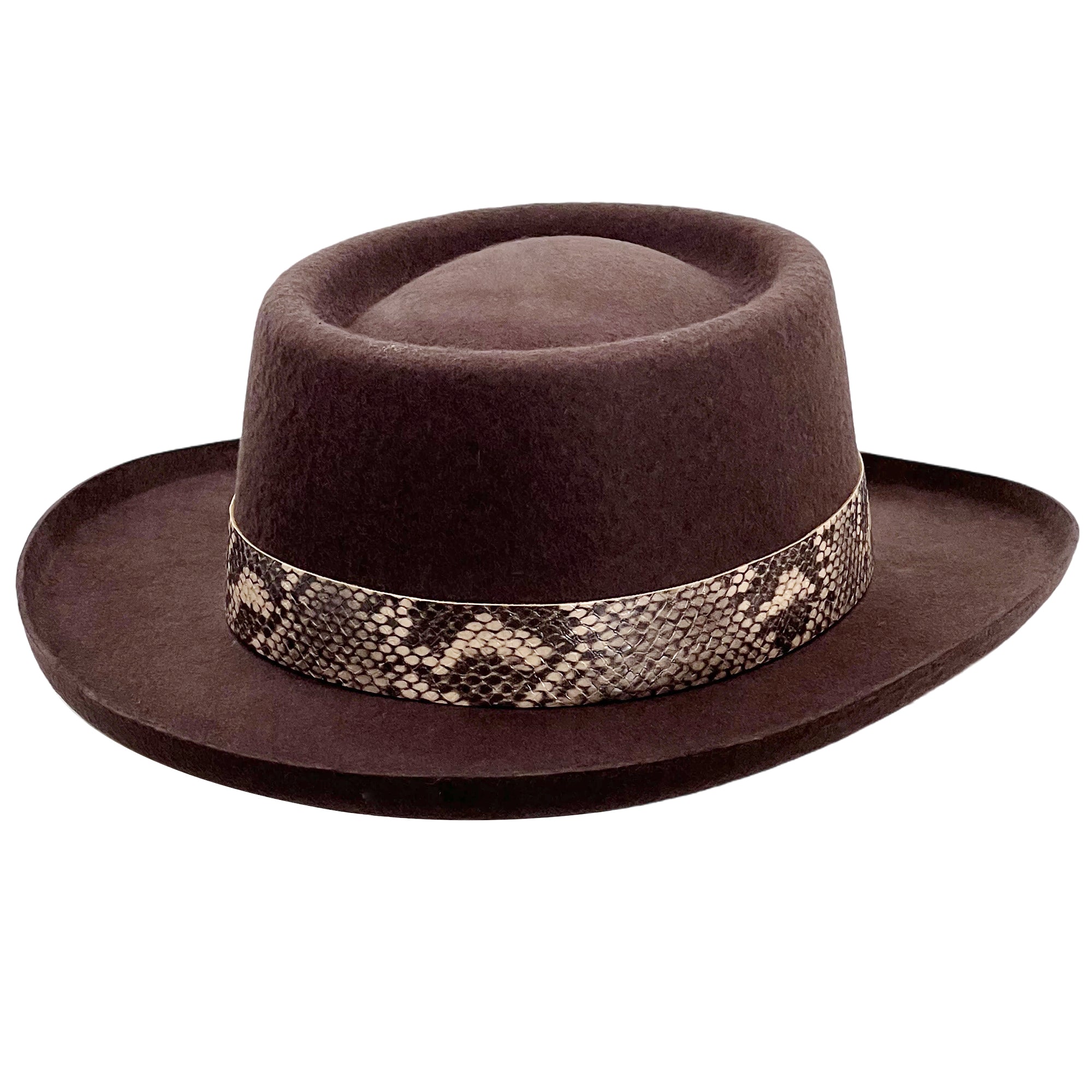 Brown Gambler Hat – Patterned Band