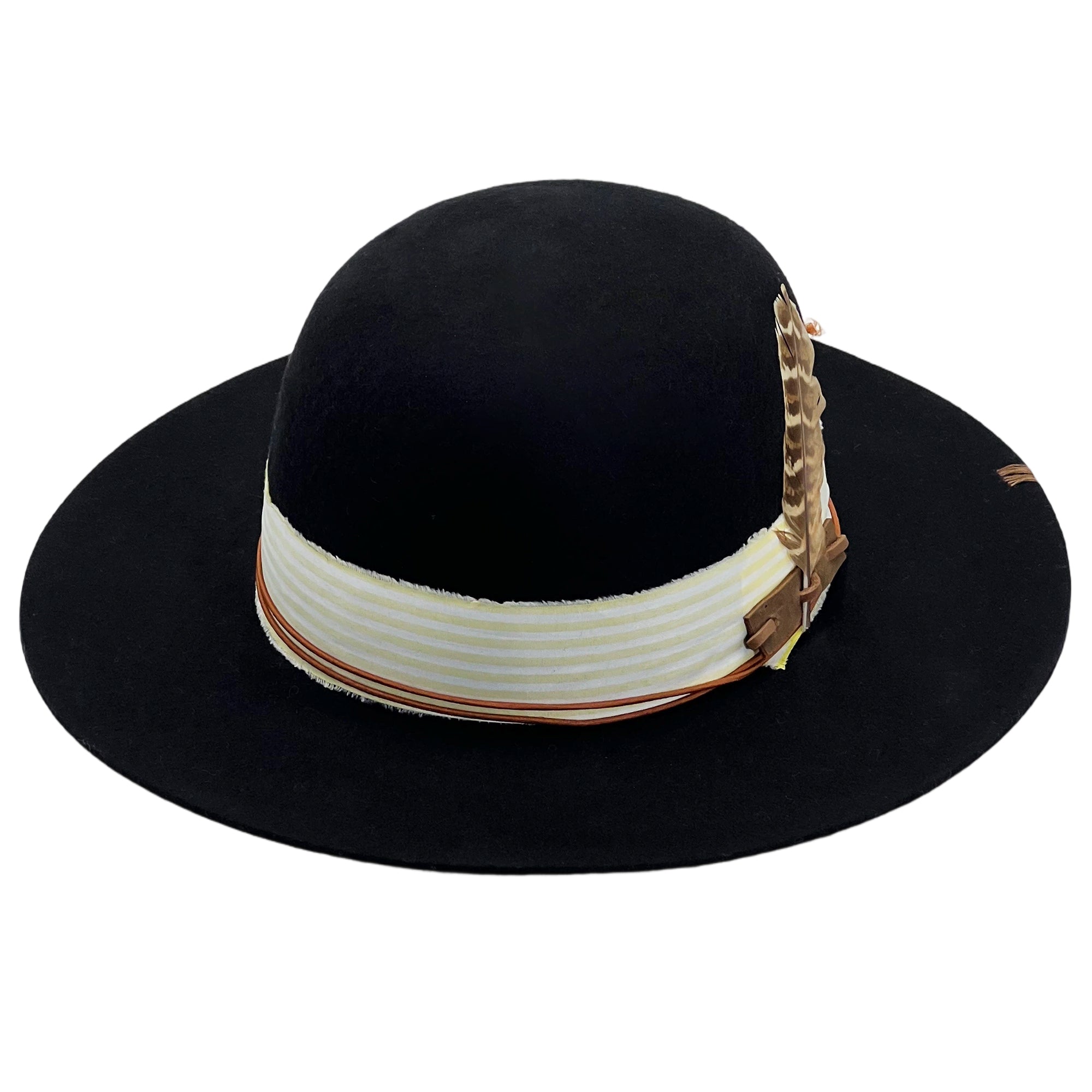 Black Flat-Brim – Striped Band