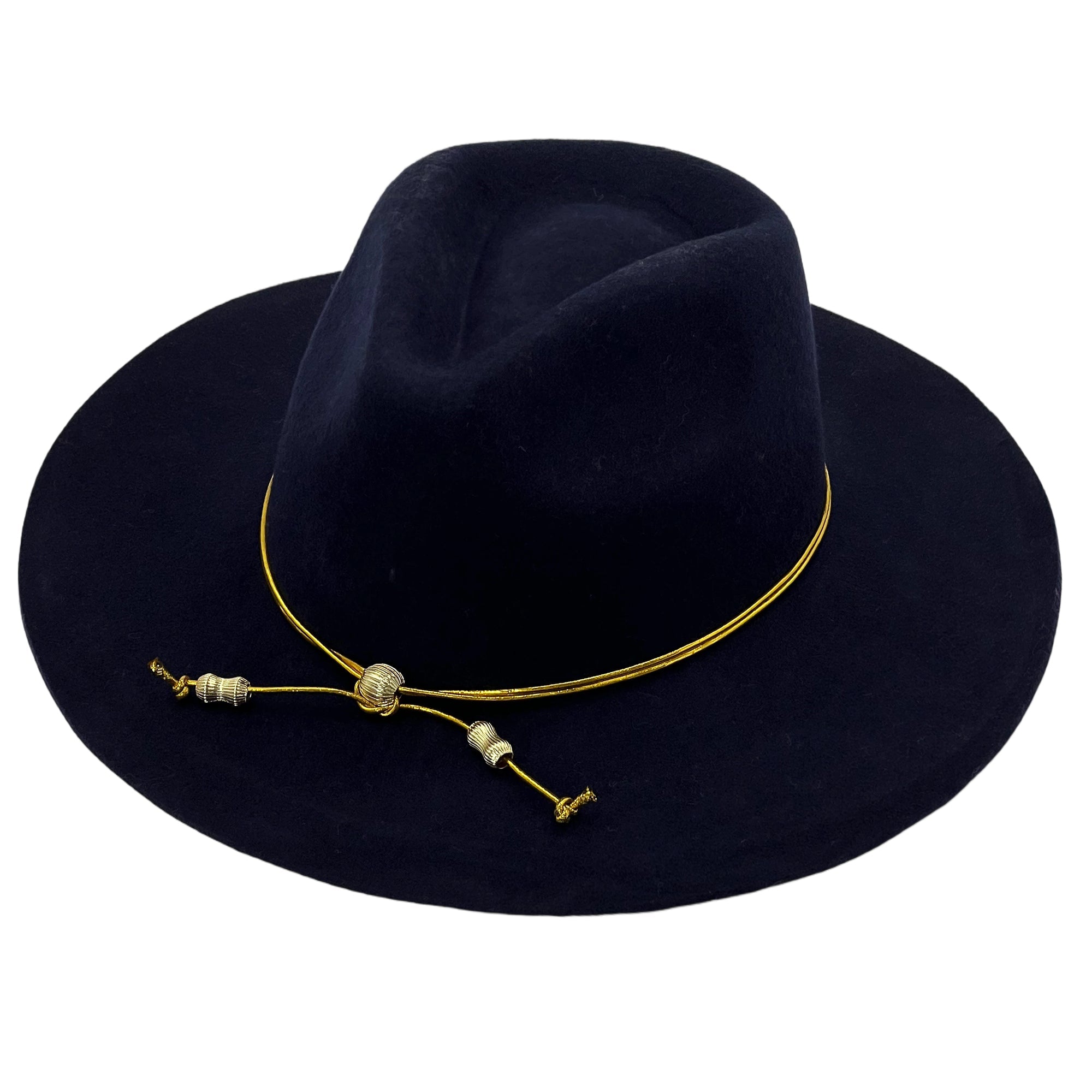 Modern Felt Hat – Navy & Refined Metal Trim