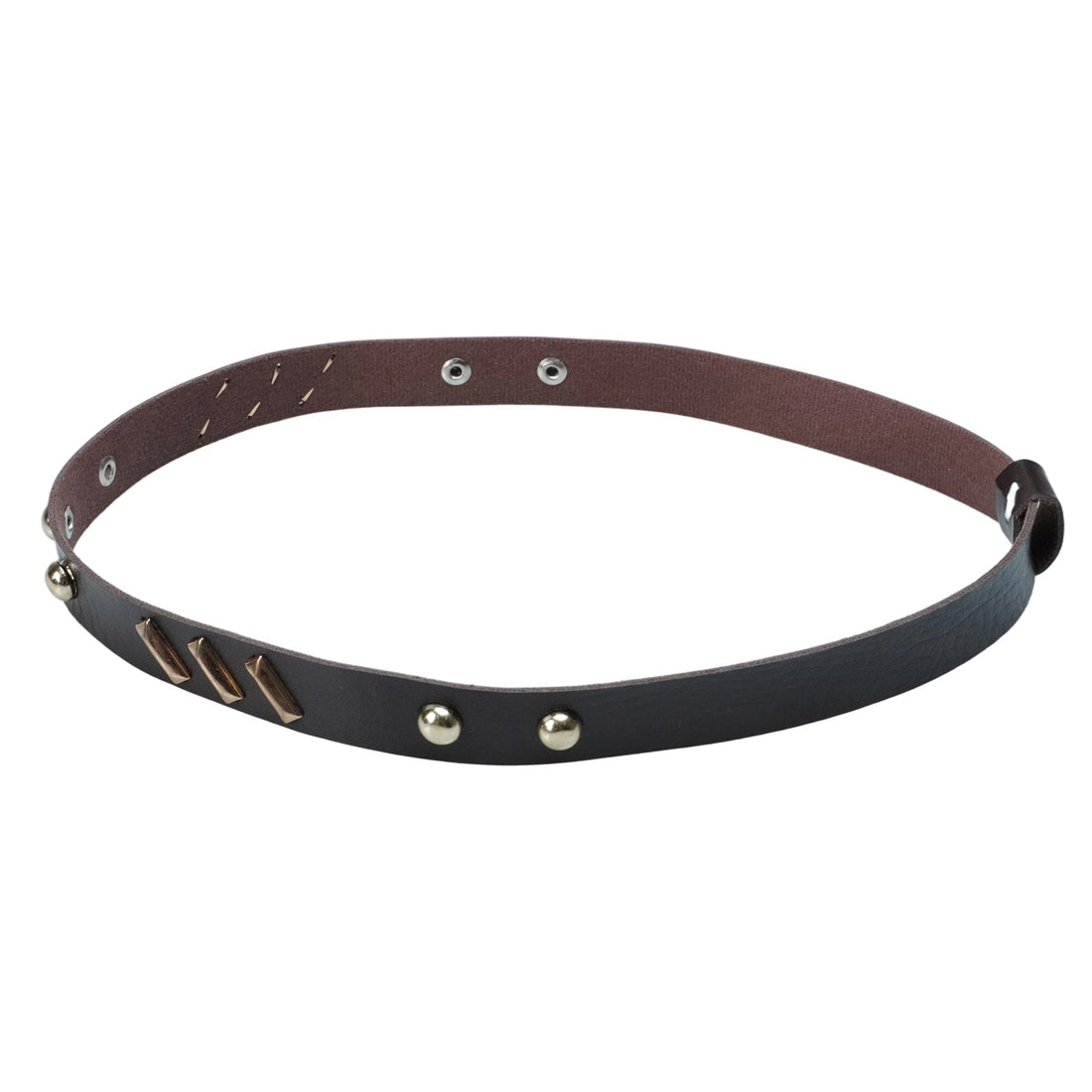 BLACK BROWN GOLD STUD HAT BAND