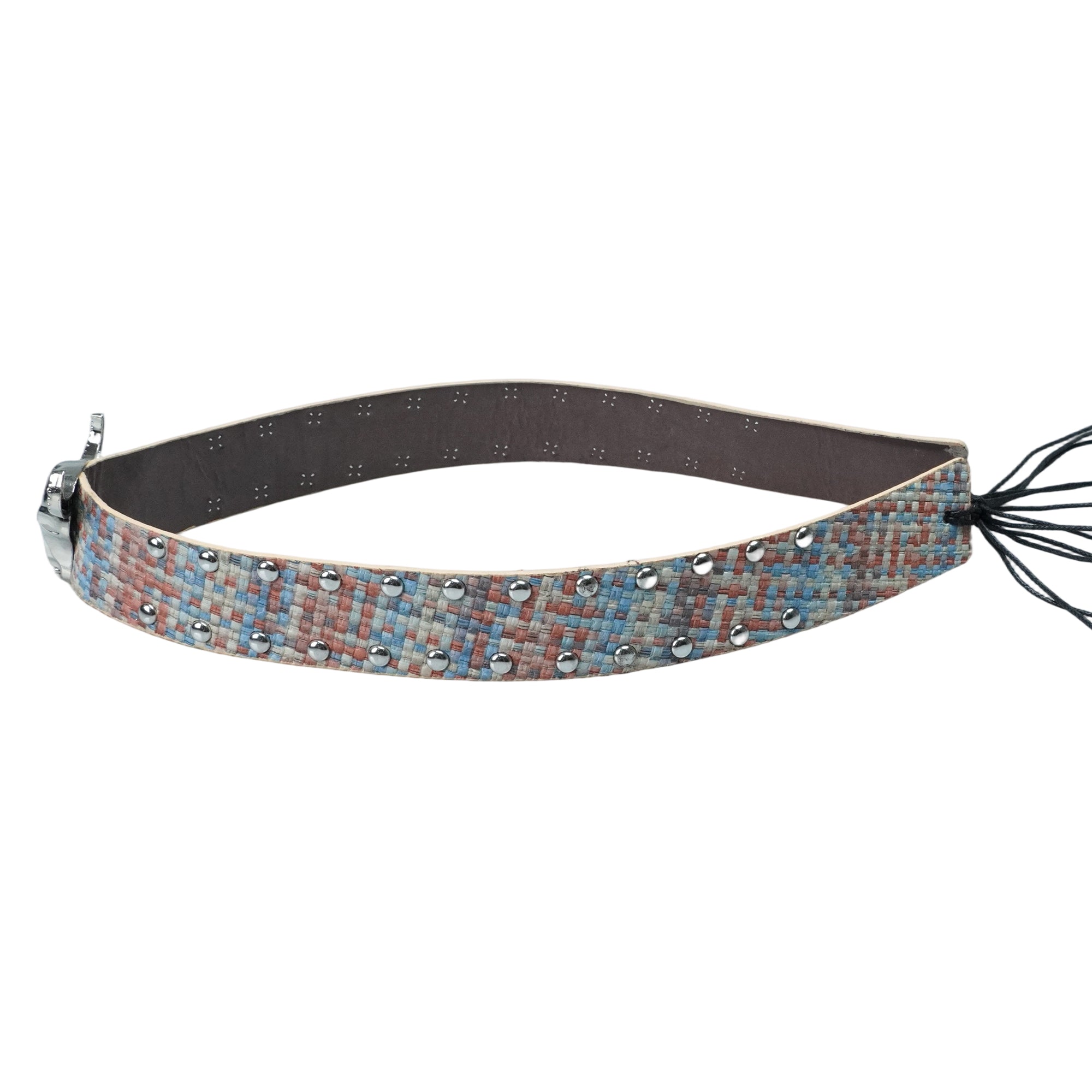 COLORFUL BRAIDED METAL LEATHER HAT BAND