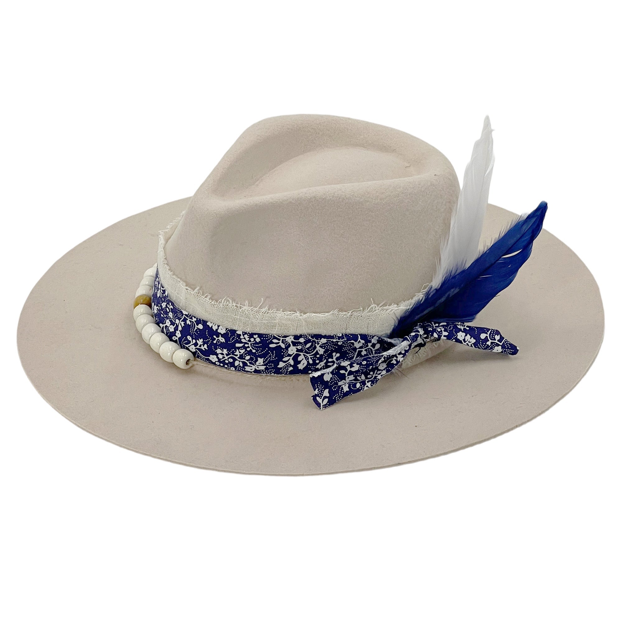 Off-White Wide-Brim – Feather & Bead Trim