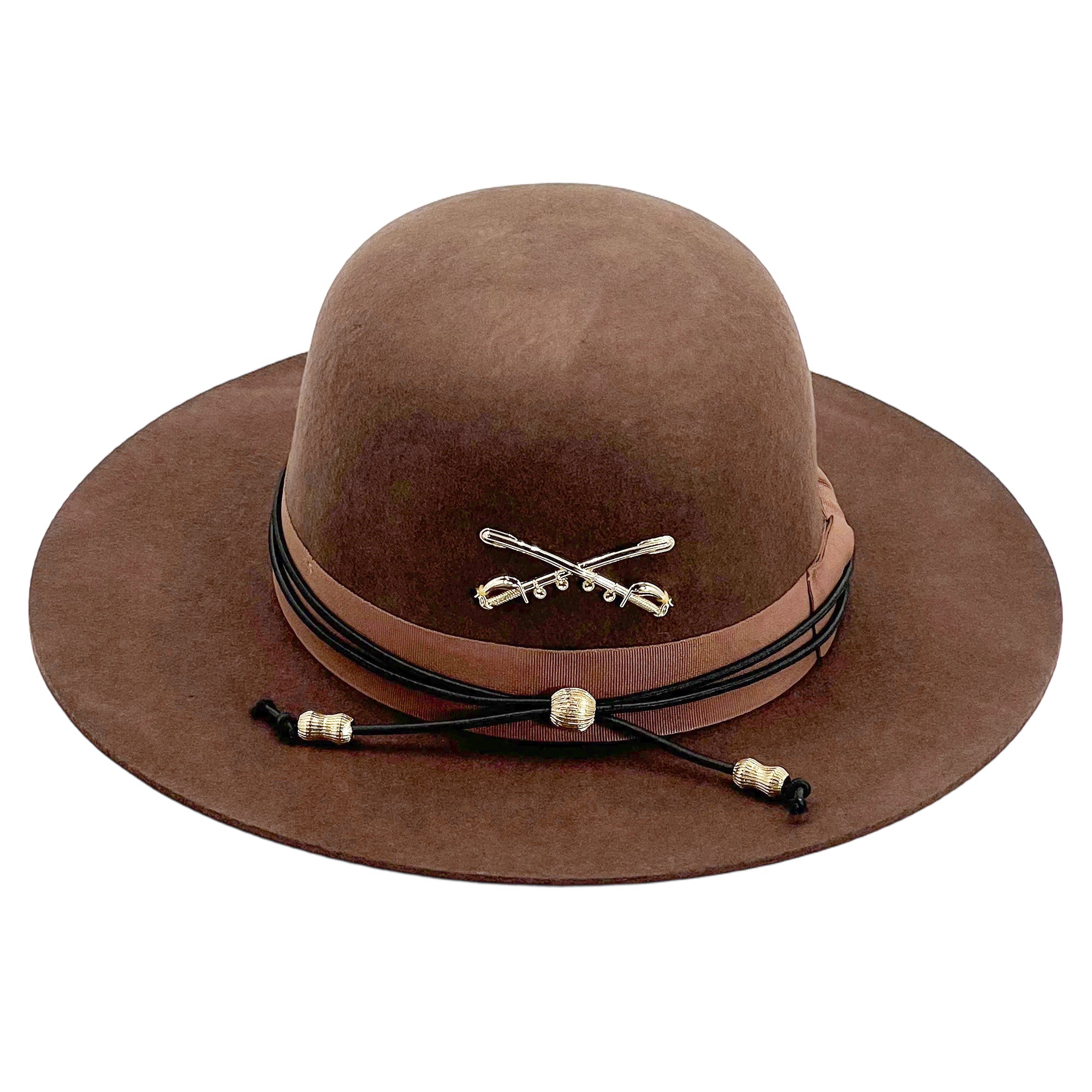 Modern Brown Hat – Minimalist Metal Trim
