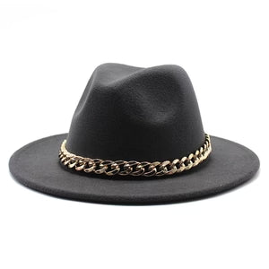 Solid Color Flat-Brim – Chain Band Design