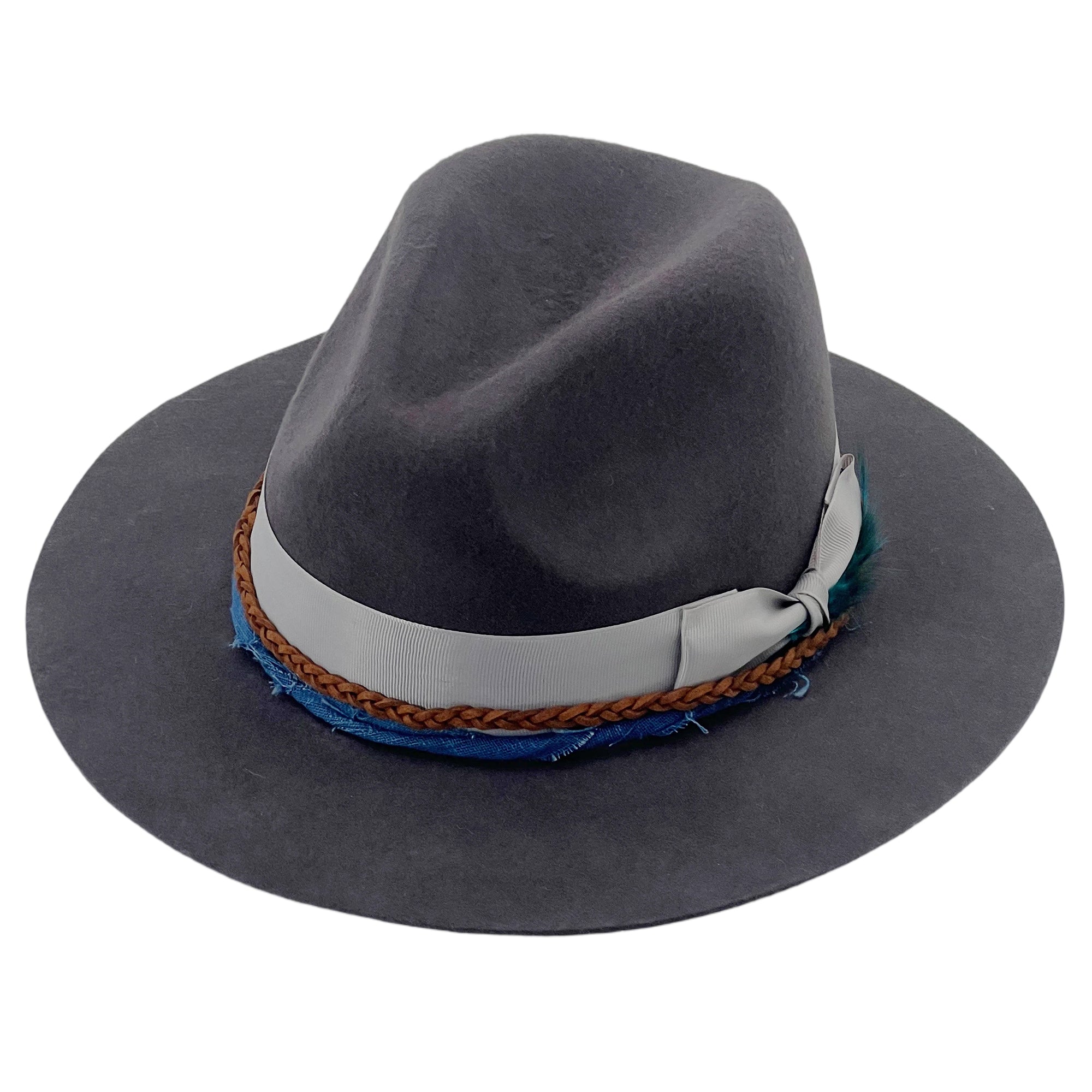 Gray Felt Hat – Layered Custom Hatband