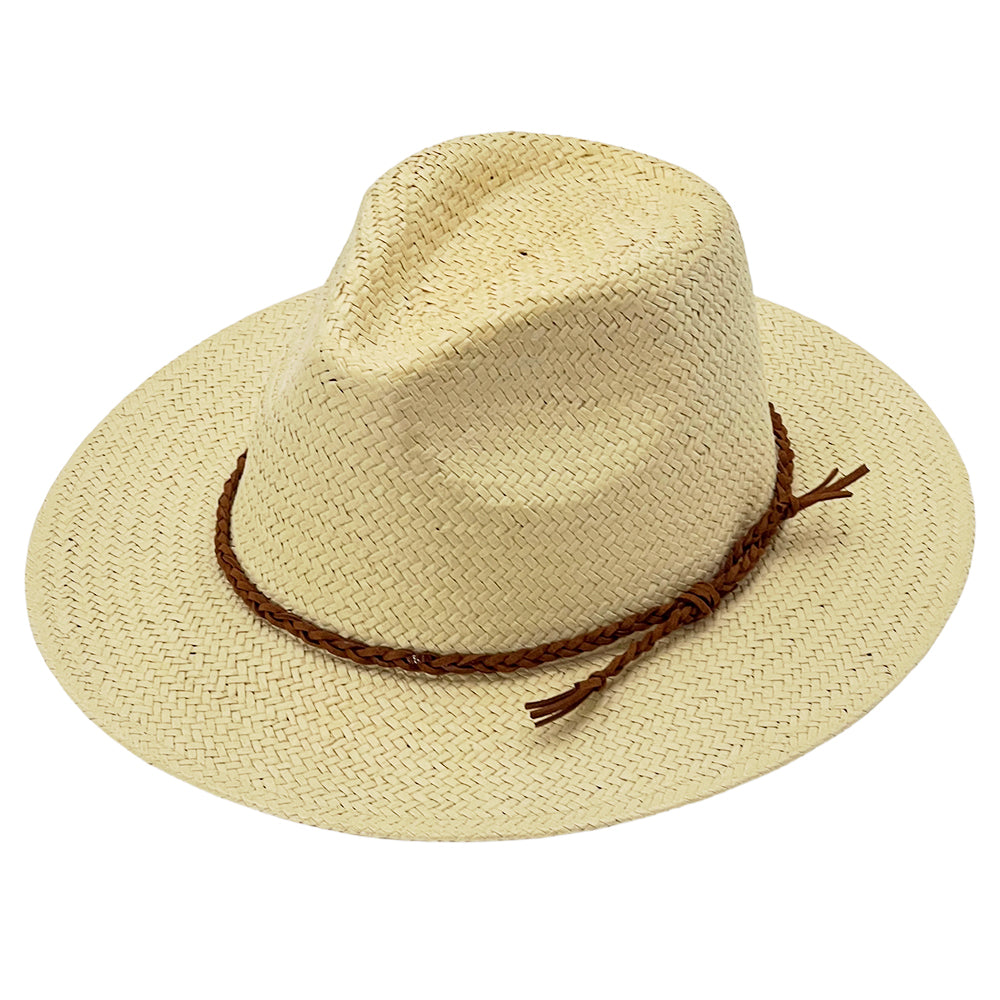 Summer Flat Brim – Brown Cord Knot Accent