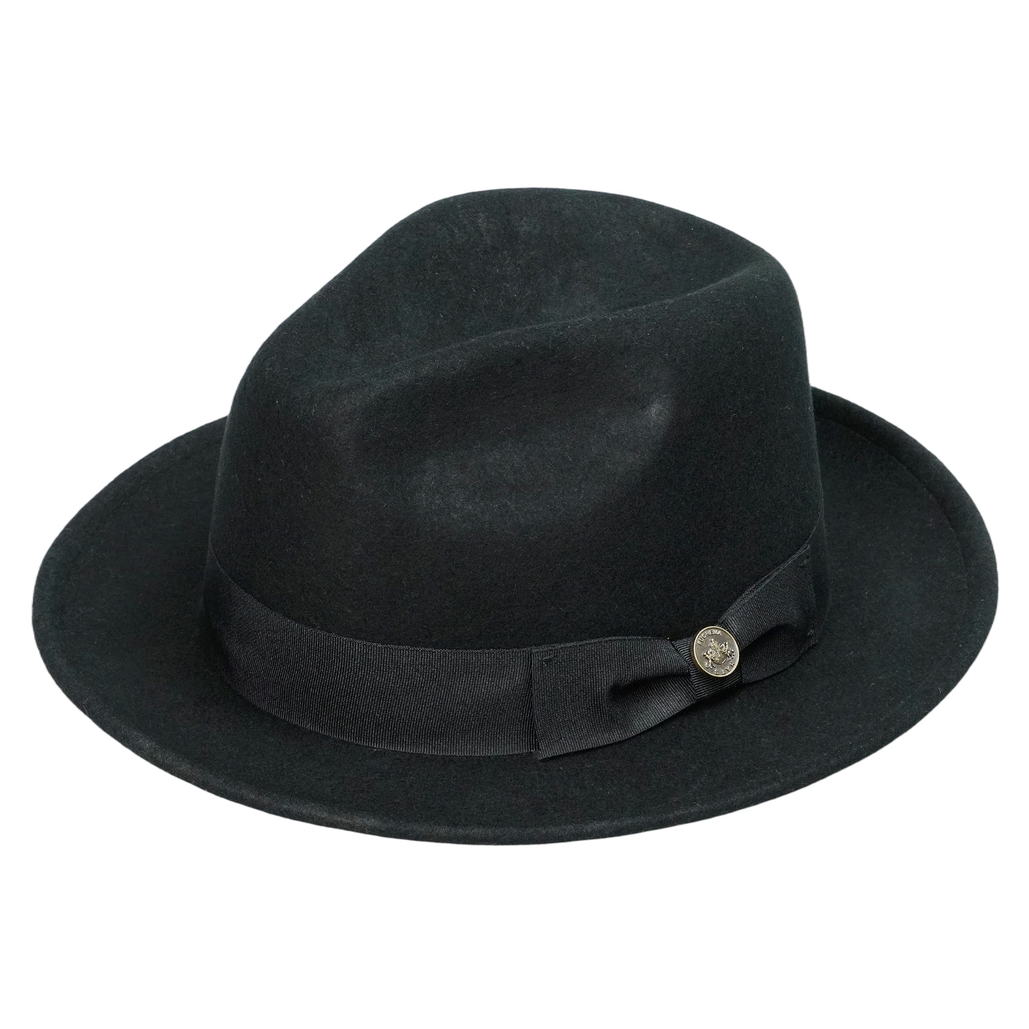 Timeless Dress Hat – Black Felt, Refined Hardware Trim