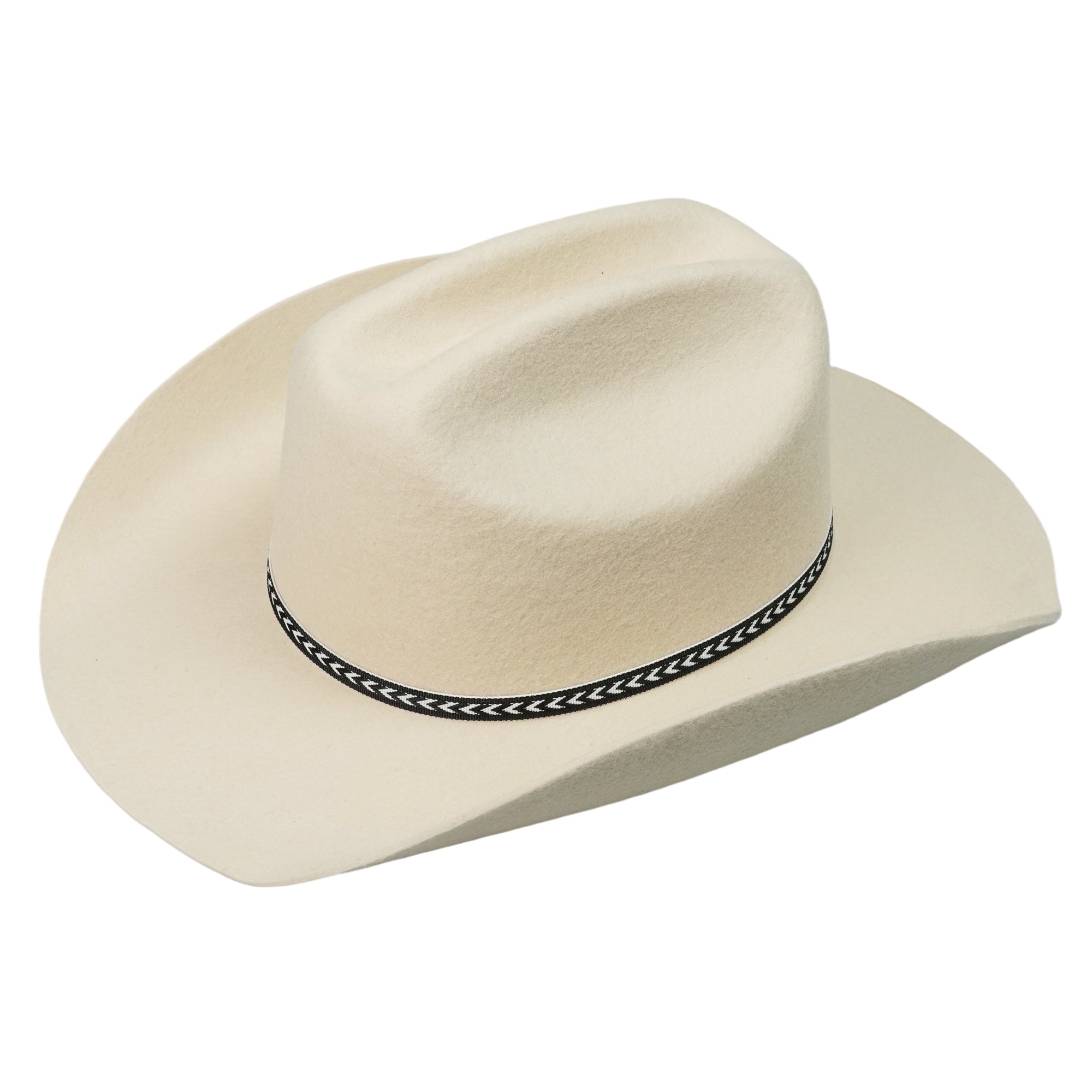 Western Felt Hat – Neutral Base, Minimalist Woven Detail