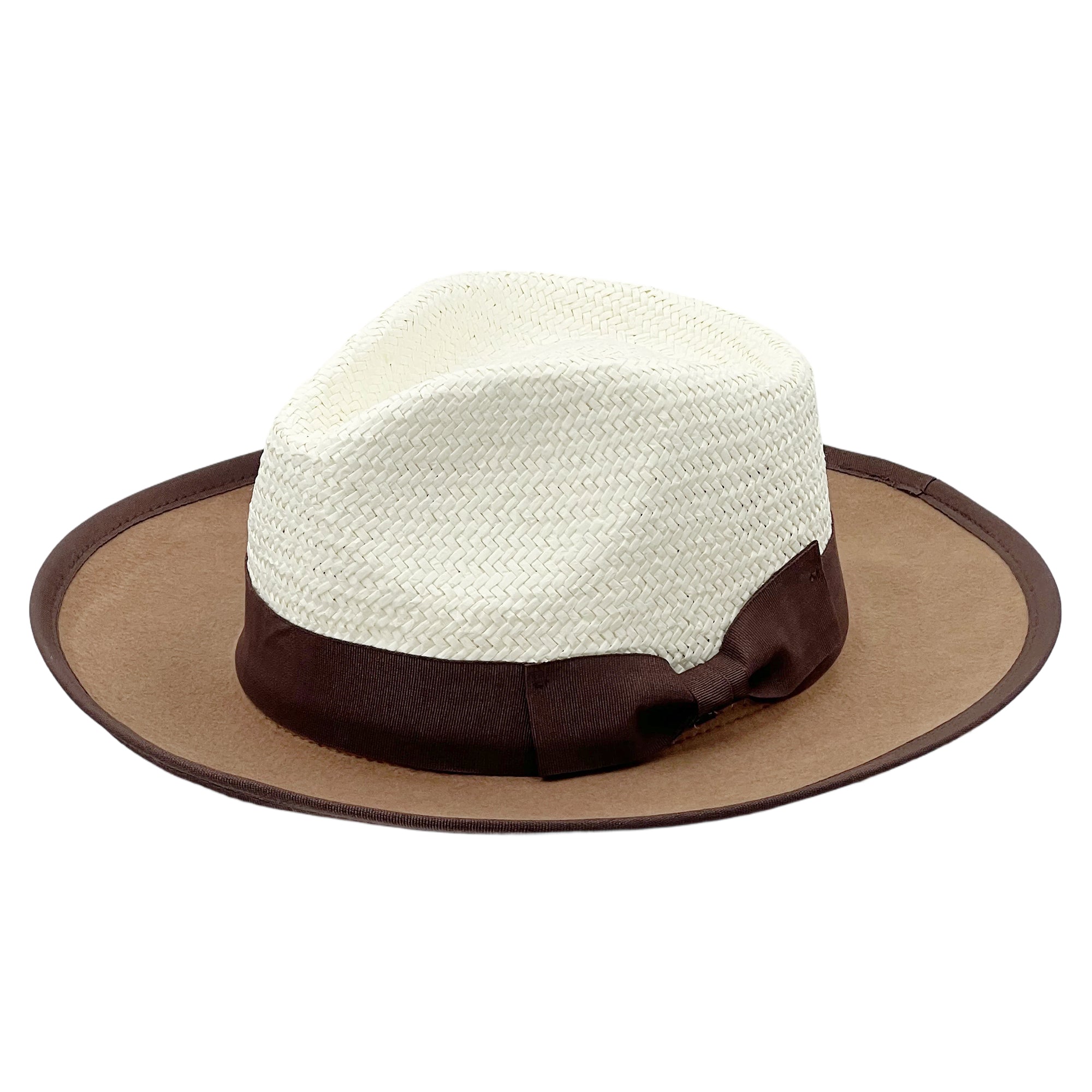 Minimalist Straw Hat – Graphic Color Divide