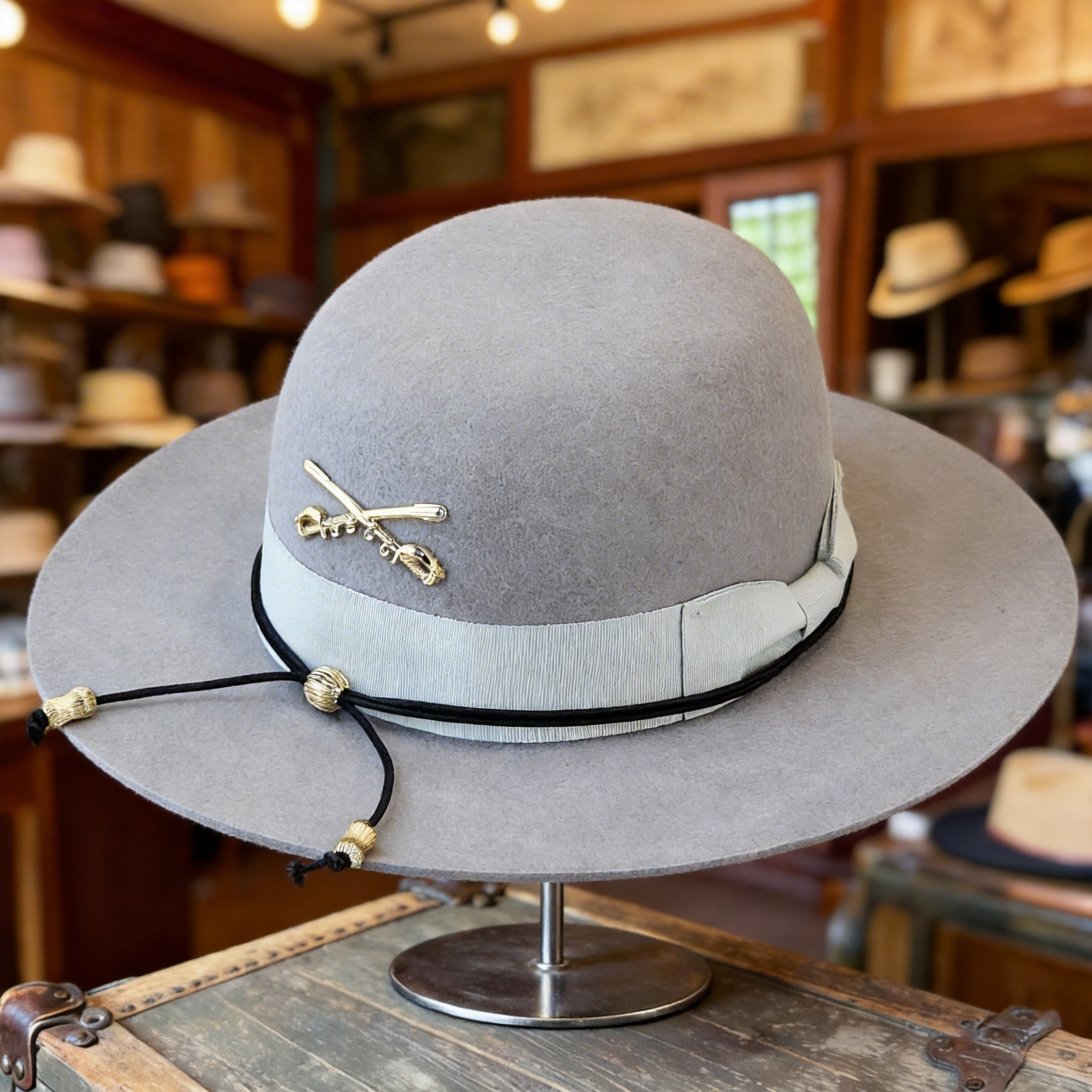 Modern Gray Hat – Minimalist Metal Trim