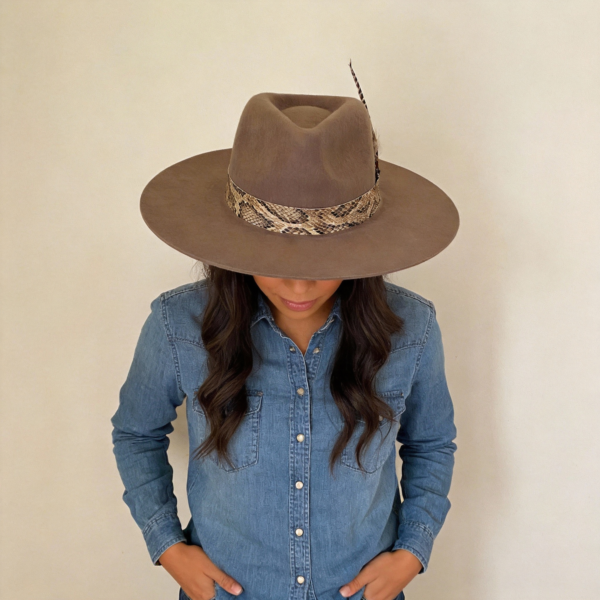 Soft Gray Wide-Brim Hat