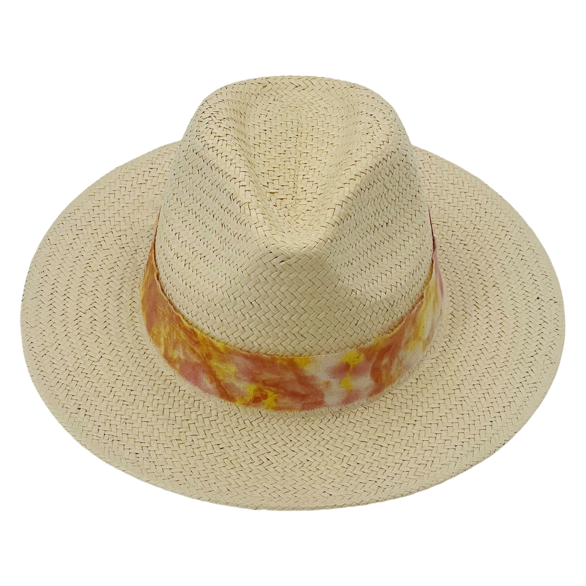 Flat-Brim Summer Hat – Bold Flame Accent