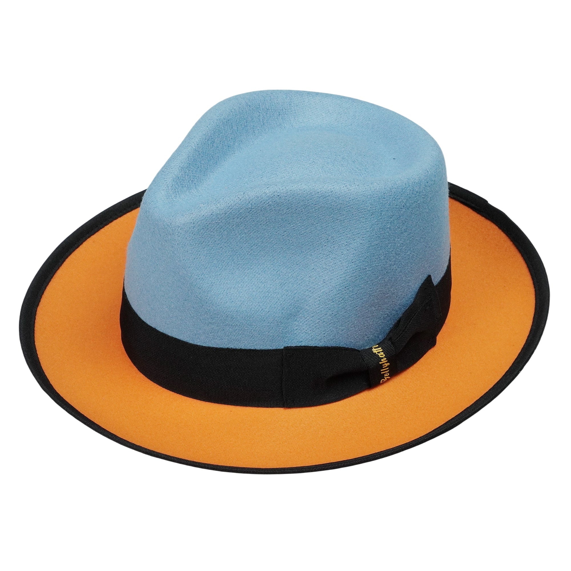 Elegant Two-Tone Soft Hat – Sky Blue and Citrus Edge