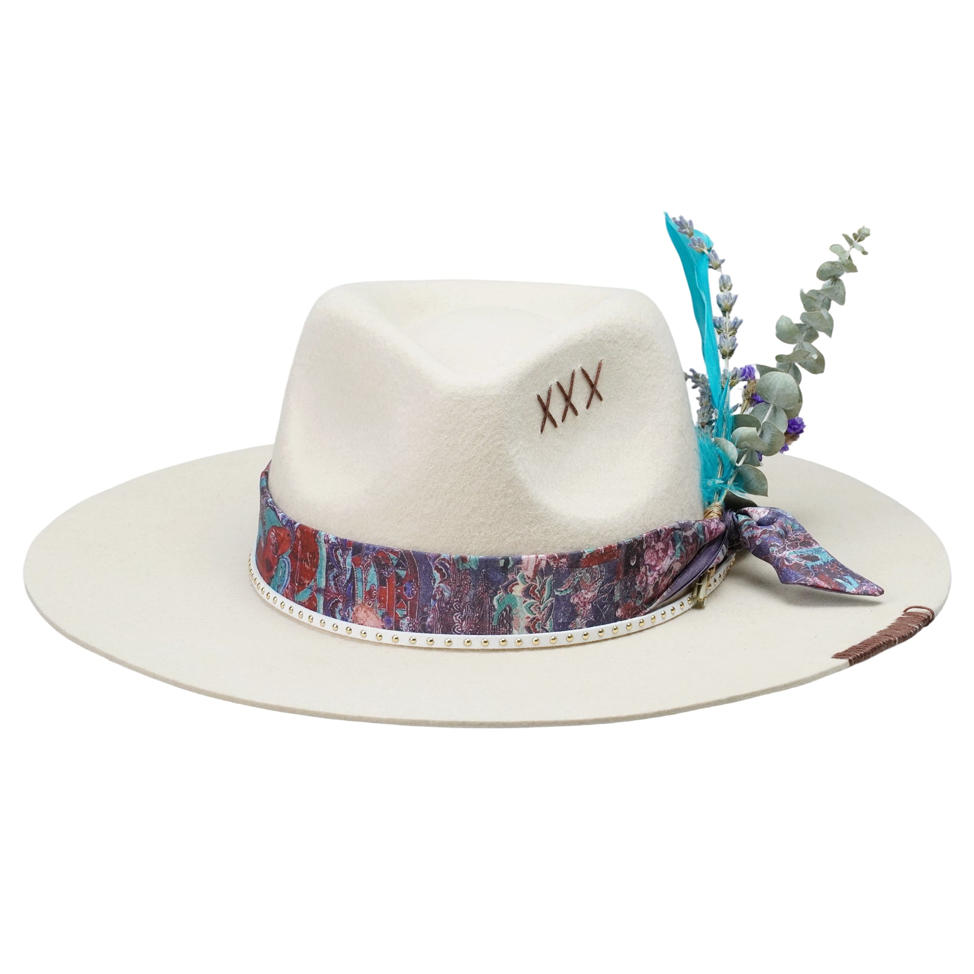 Classic Teardrop Crown - Off-White with Floral Accent