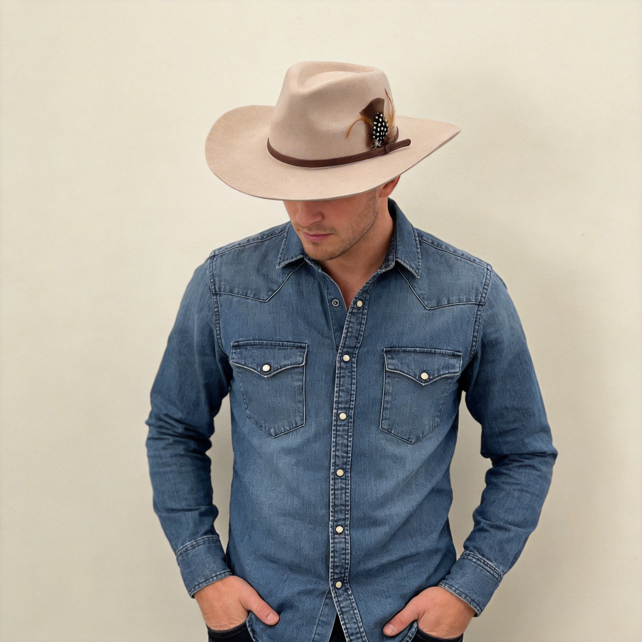 Modern Oatmeal Hat – Narrow Band Accent
