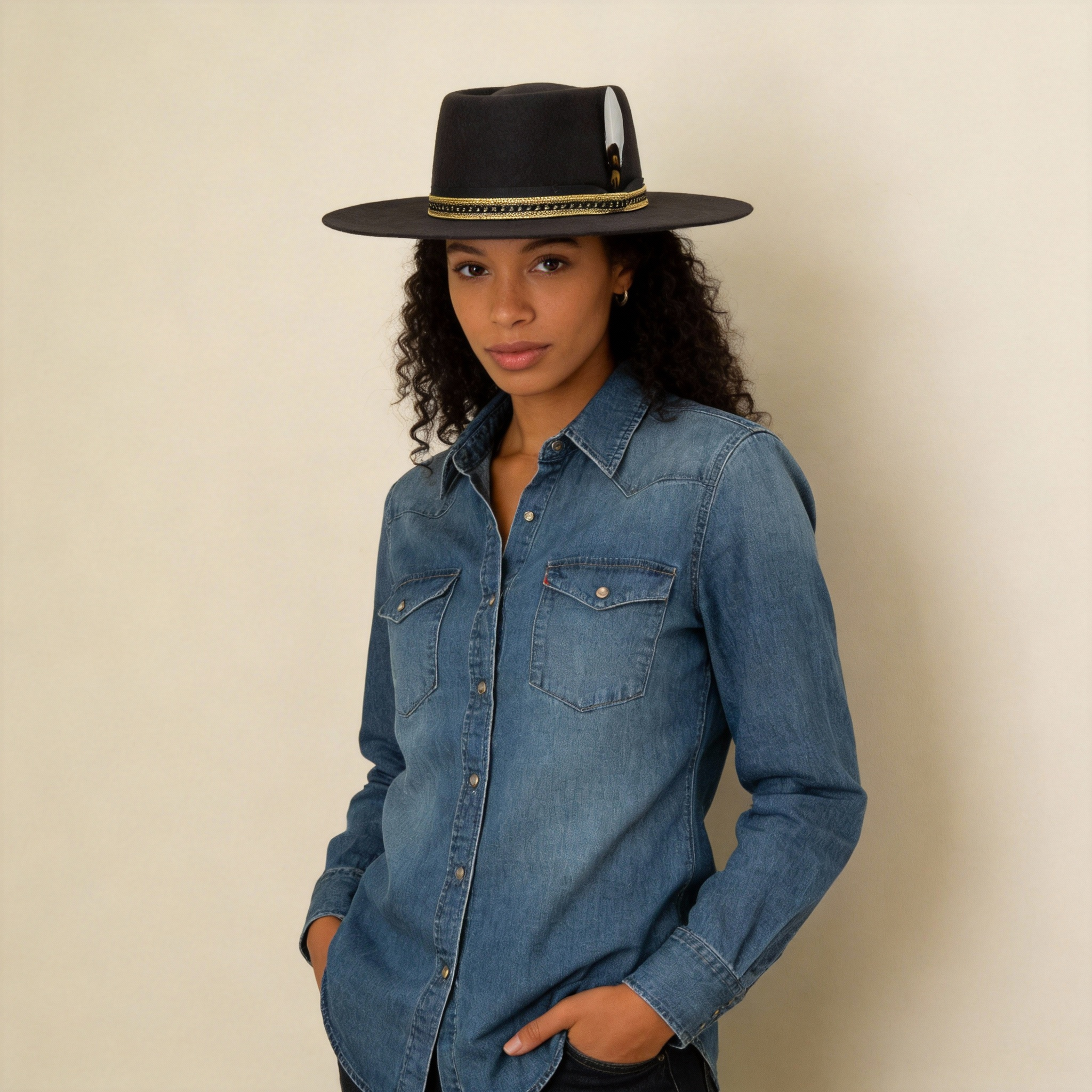 Artisan Black Felt Gambler Hat