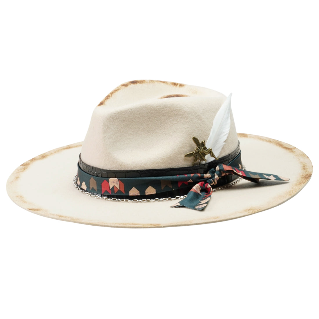 Contemporary Felt Hat – Sculpted Silhouette, Eclectic Trim