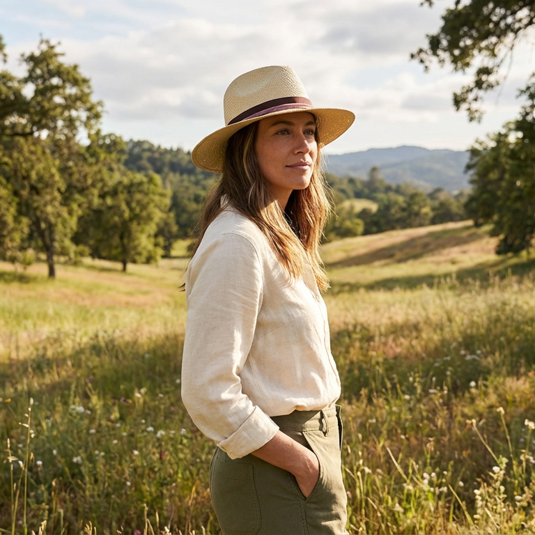 Oatmeal Straw Hat – Tie-Dye Band Accent