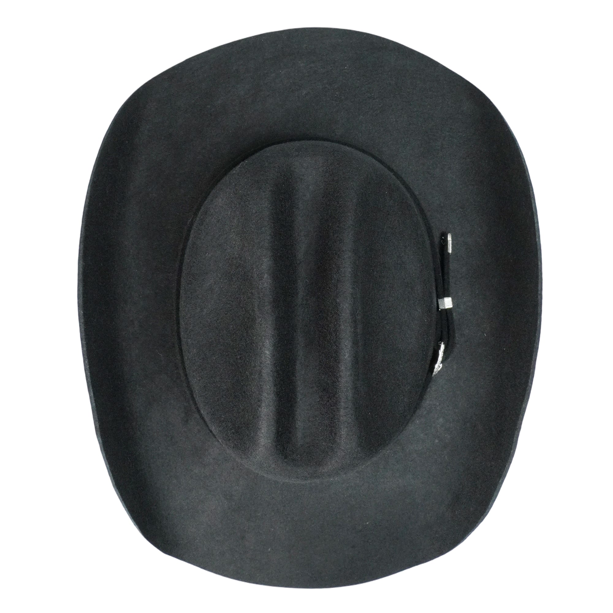 Western Felt Hat – Black Crown, Sleek Curled Edge