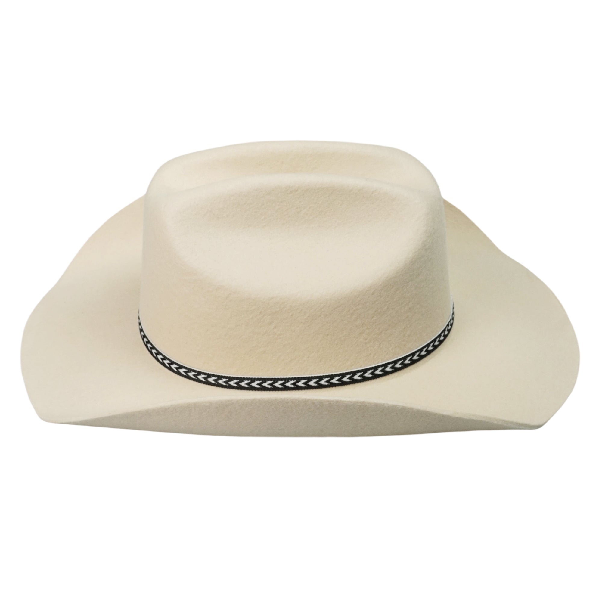 Western Felt Hat – Neutral Base, Minimalist Woven Detail