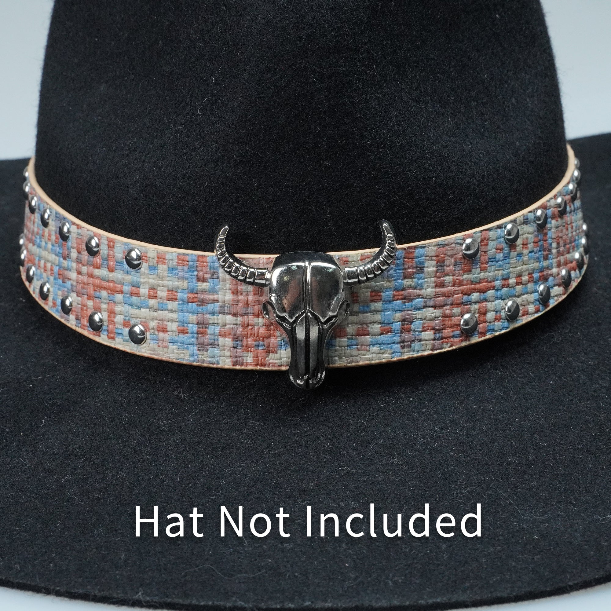 COLORFUL BRAIDED METAL LEATHER HAT BAND