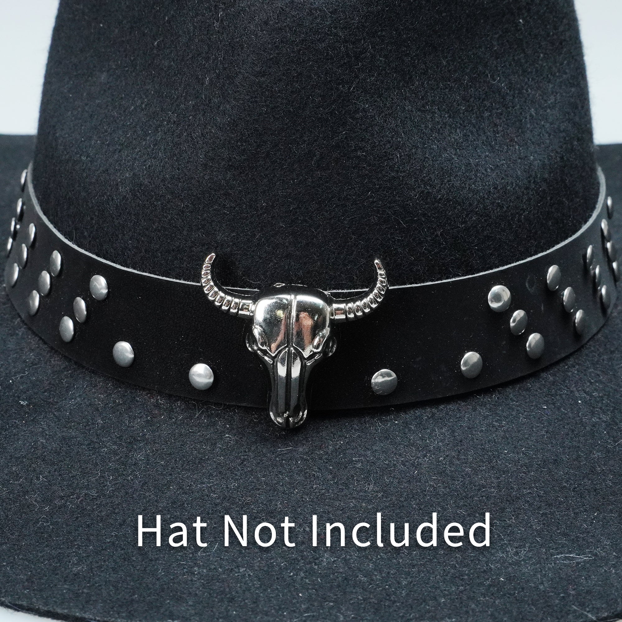 BULL HEAD METAL LEATHER HAT BAND