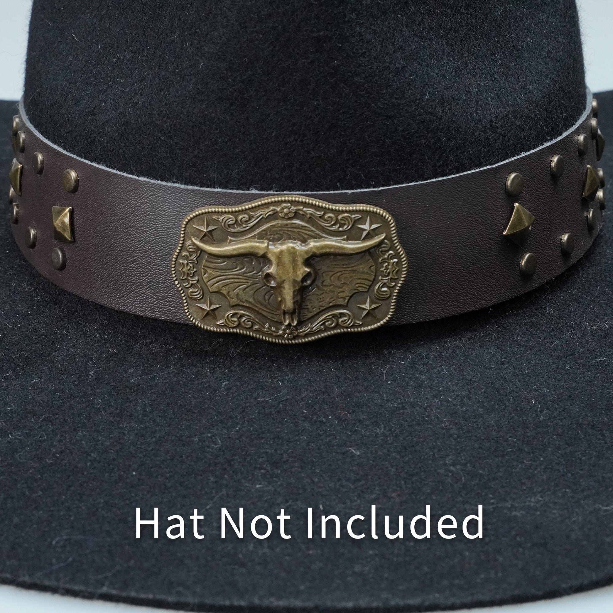 SHEEP HEAD STUDD LEATHER HAT BAND