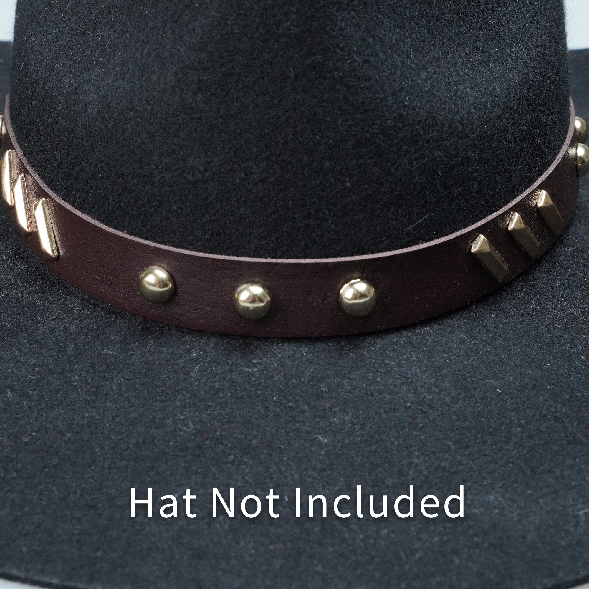 BLACK BROWN GOLD STUD HAT BAND