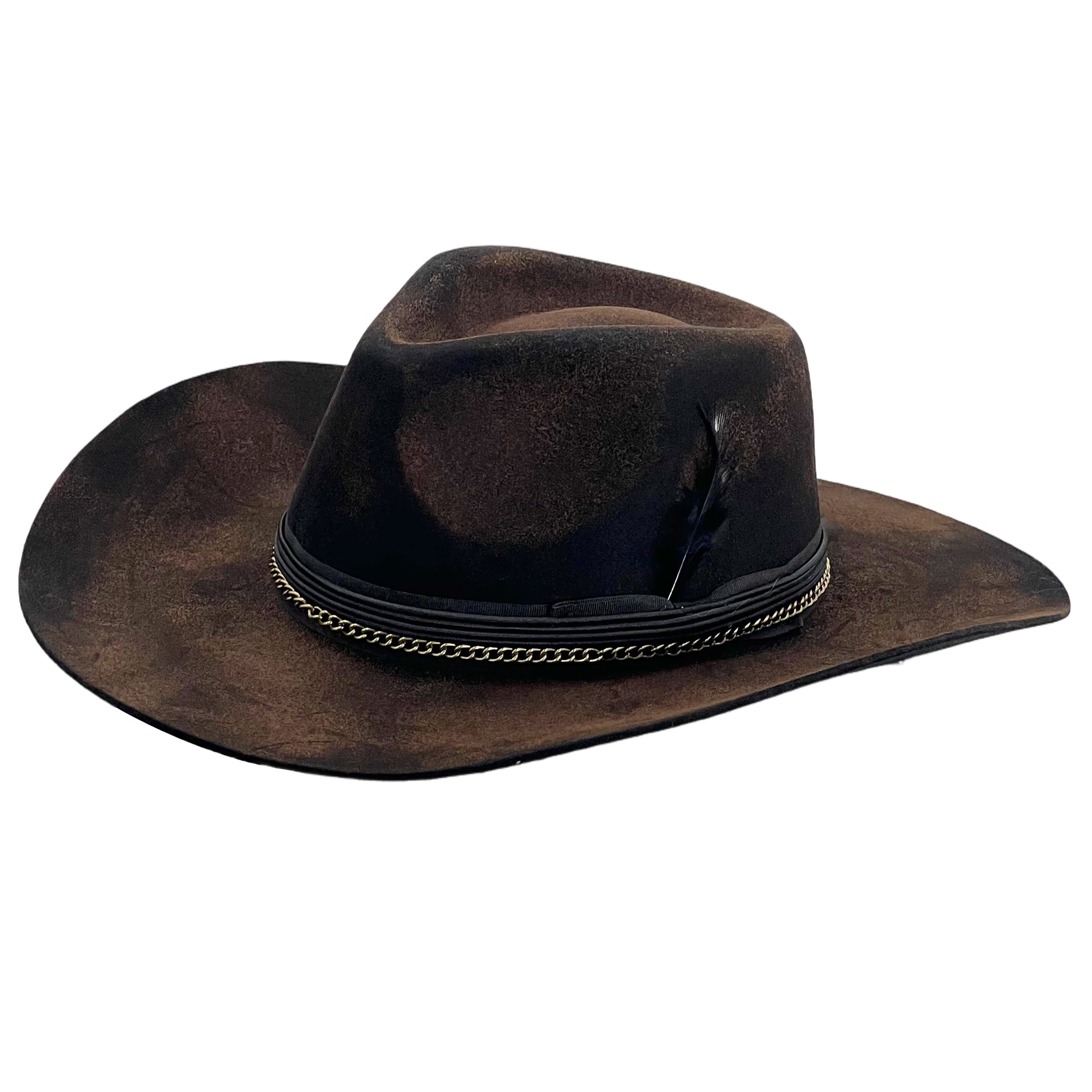 Vintage Midnight Maverick Leather Felt Fedora