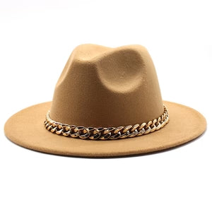 Solid Color Flat-Brim – Chain Band Design