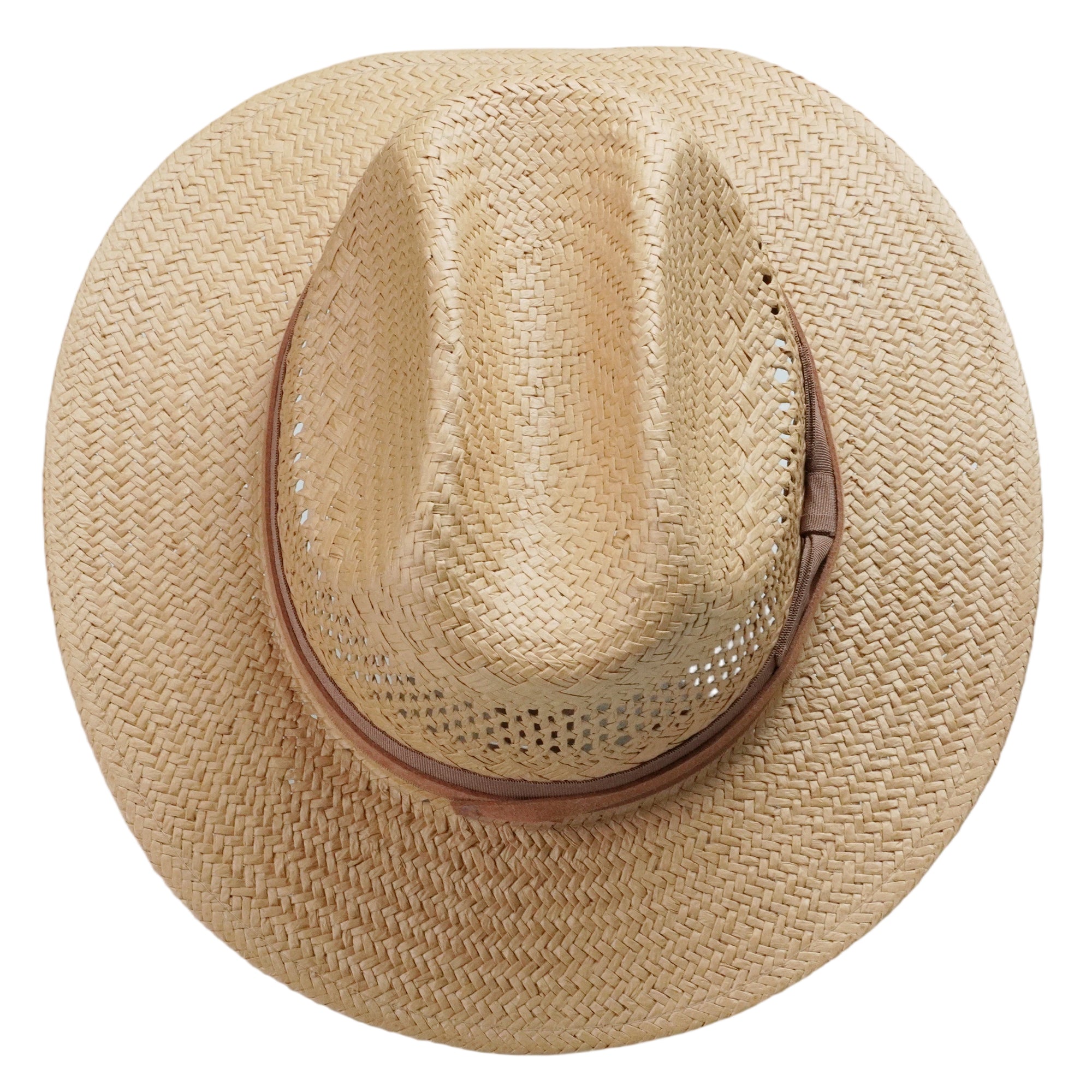 Natural Straw Hat with Simple Brown Bow & Thin Cord