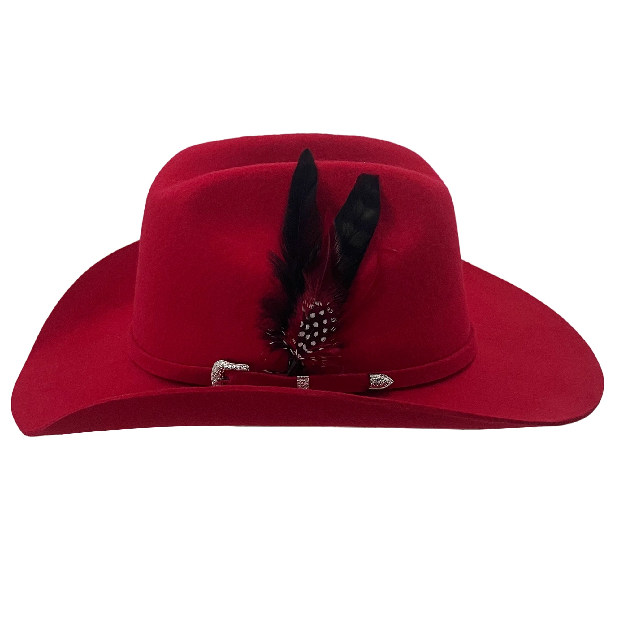 Modern Crimson Hat – Felt Band Accent