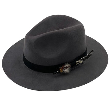 Charcoal Fedora – Custom Feather Accent