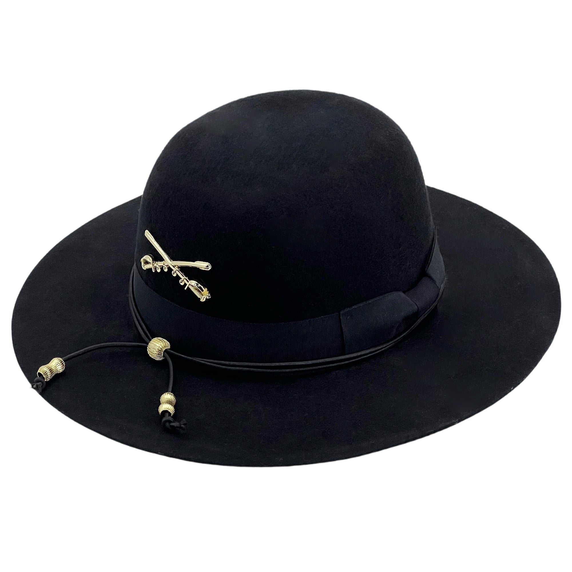 Black Flat-Brim – Custom Metal Accents