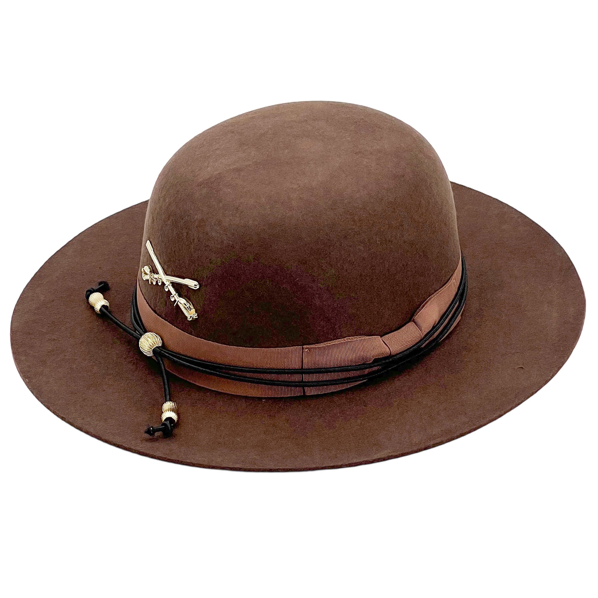 Modern Brown Hat – Minimalist Metal Trim