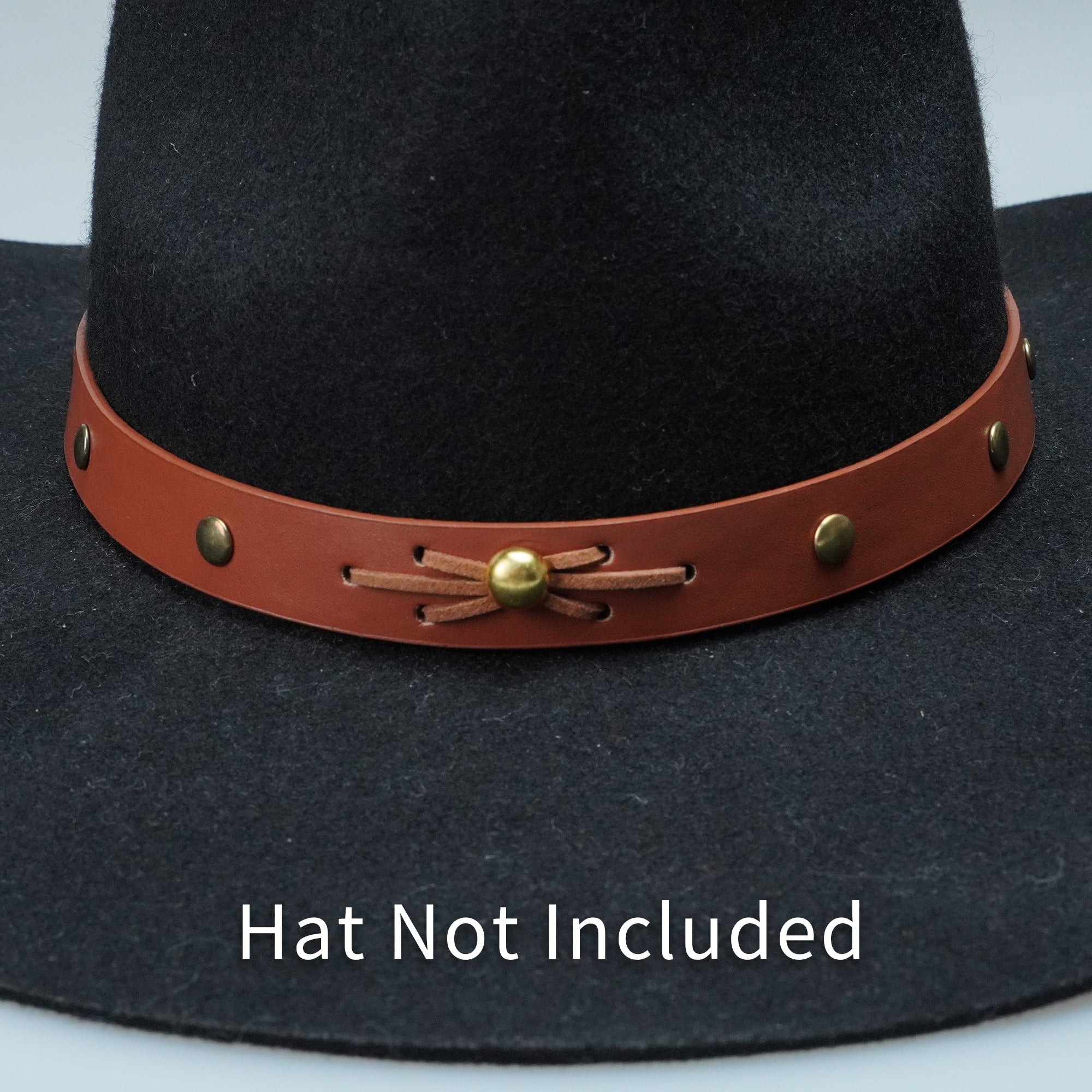 COPPER STUDDED LEATHER HAT BAND