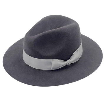 Modern Gray Hat – Elegant Satin Accent