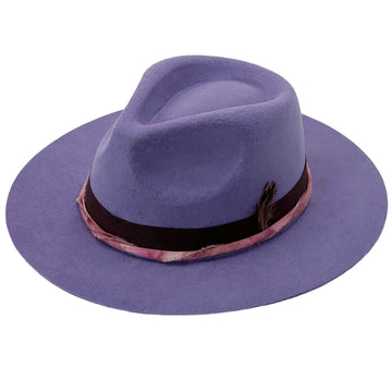 Violet Fedora – Tie-Dye Band & Feather