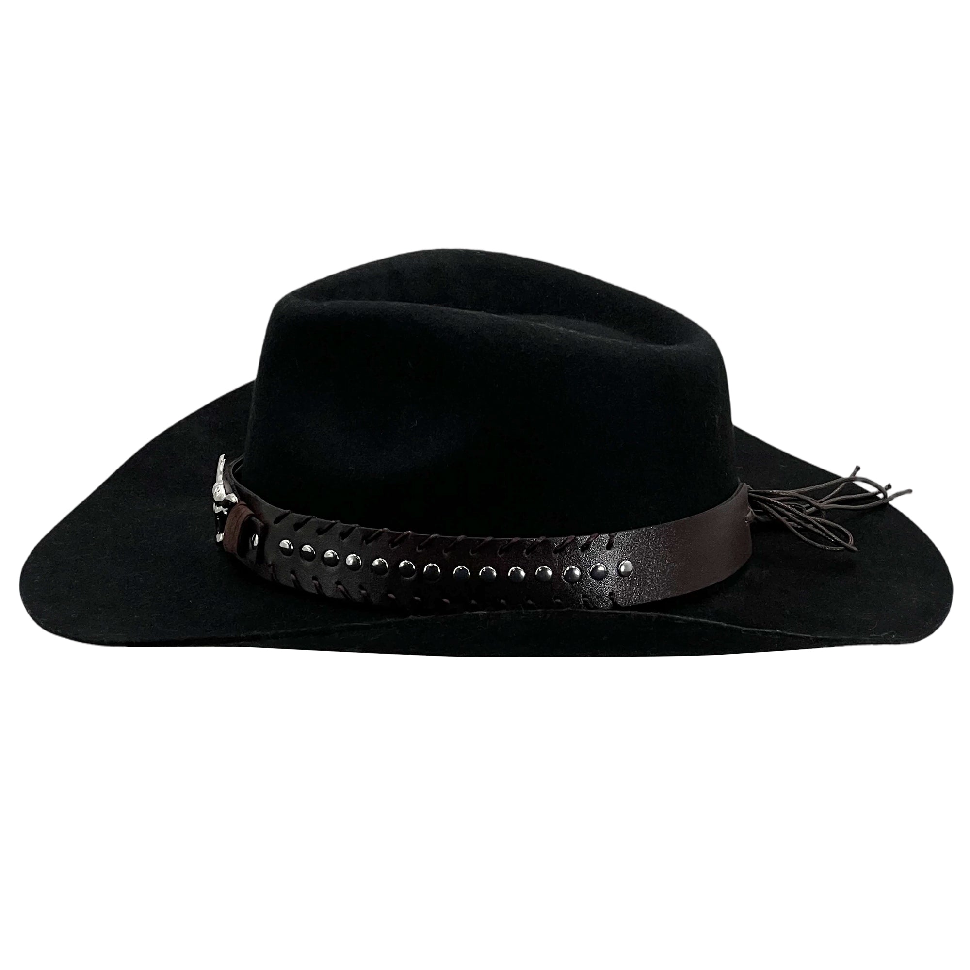 Cowboy Hat – Leather Band, Metal Cow