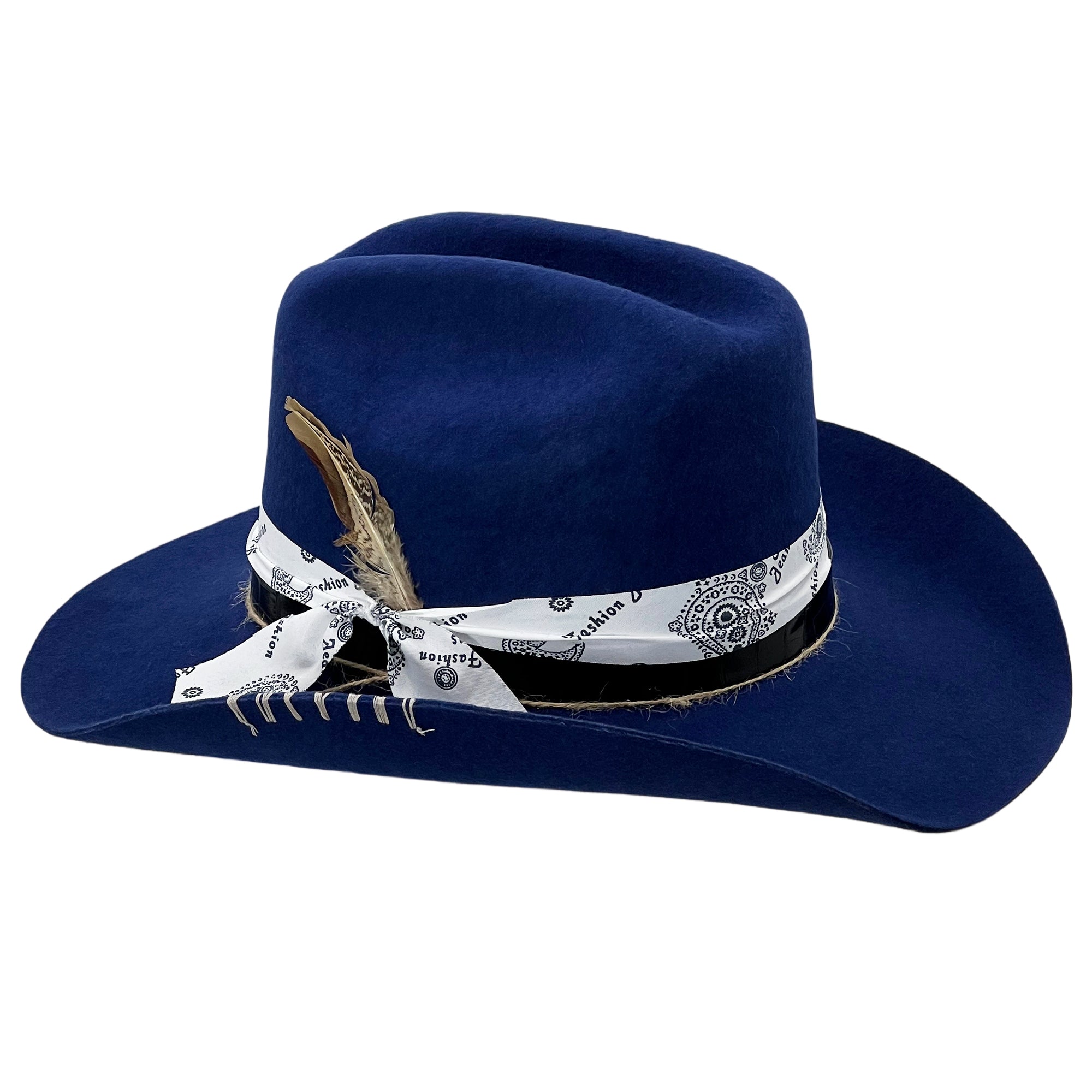 Contemporary Cowboy Hat – Navy w/ Hand-Stitched Detail