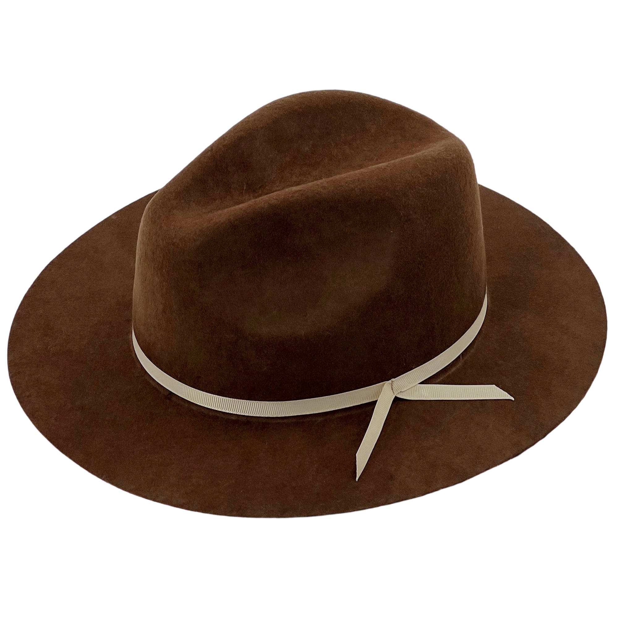 Brown Felt Fedora – Clean Lines, Ribbon Trim