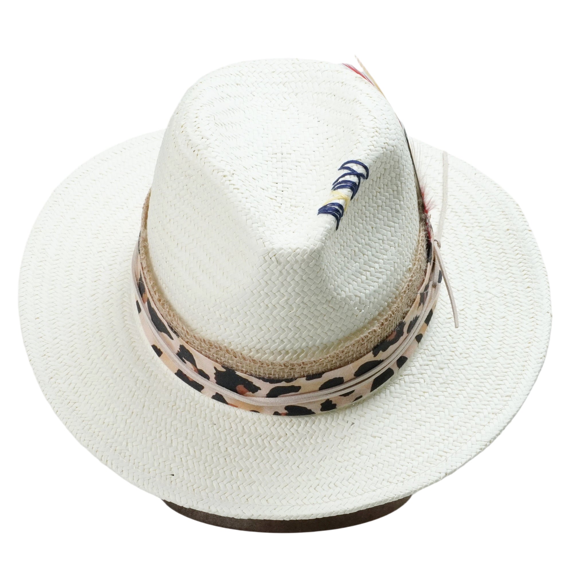 Classic Gus Crown - Off-White with Feather Detail
