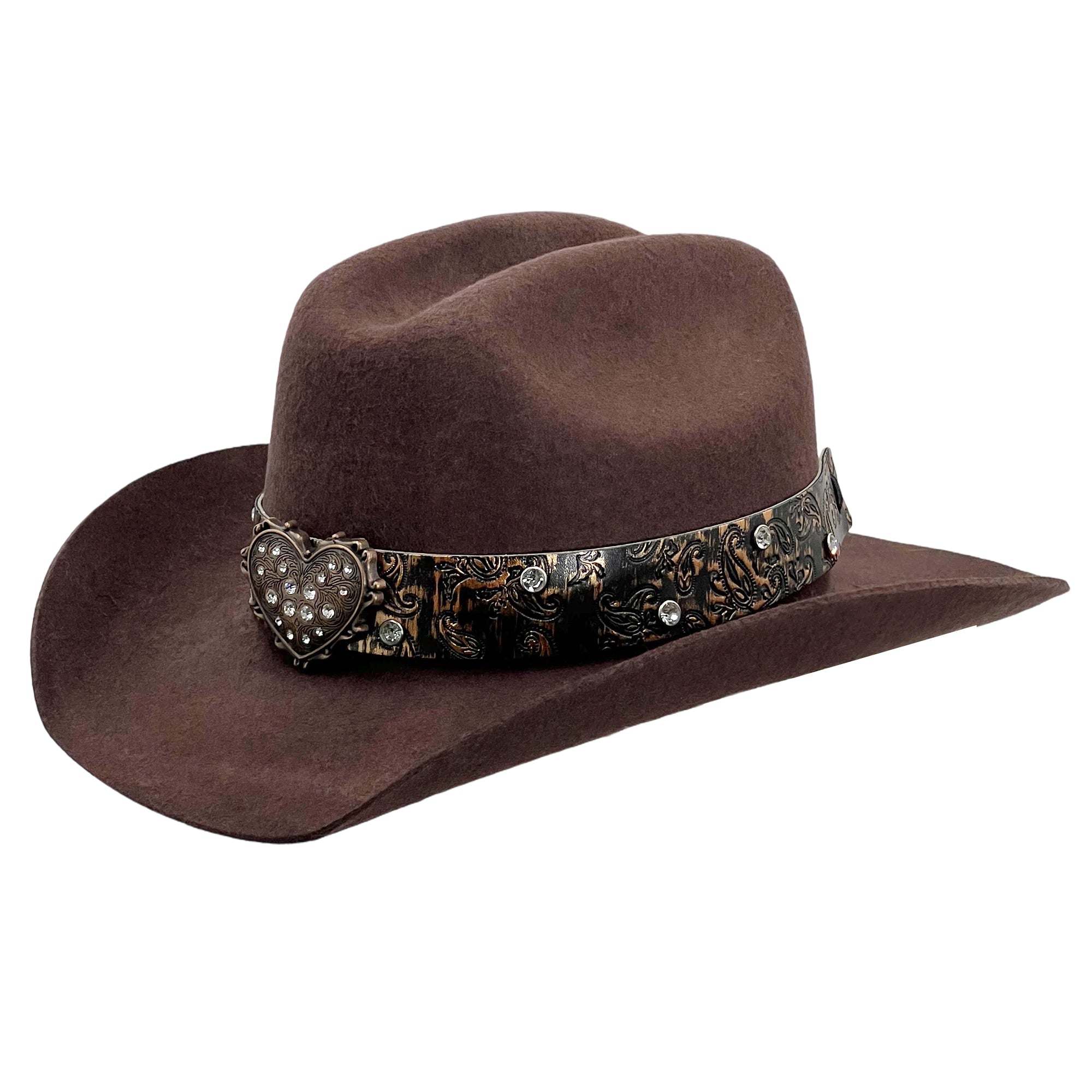 Brown Cowboy – Heart & Diamond Charms