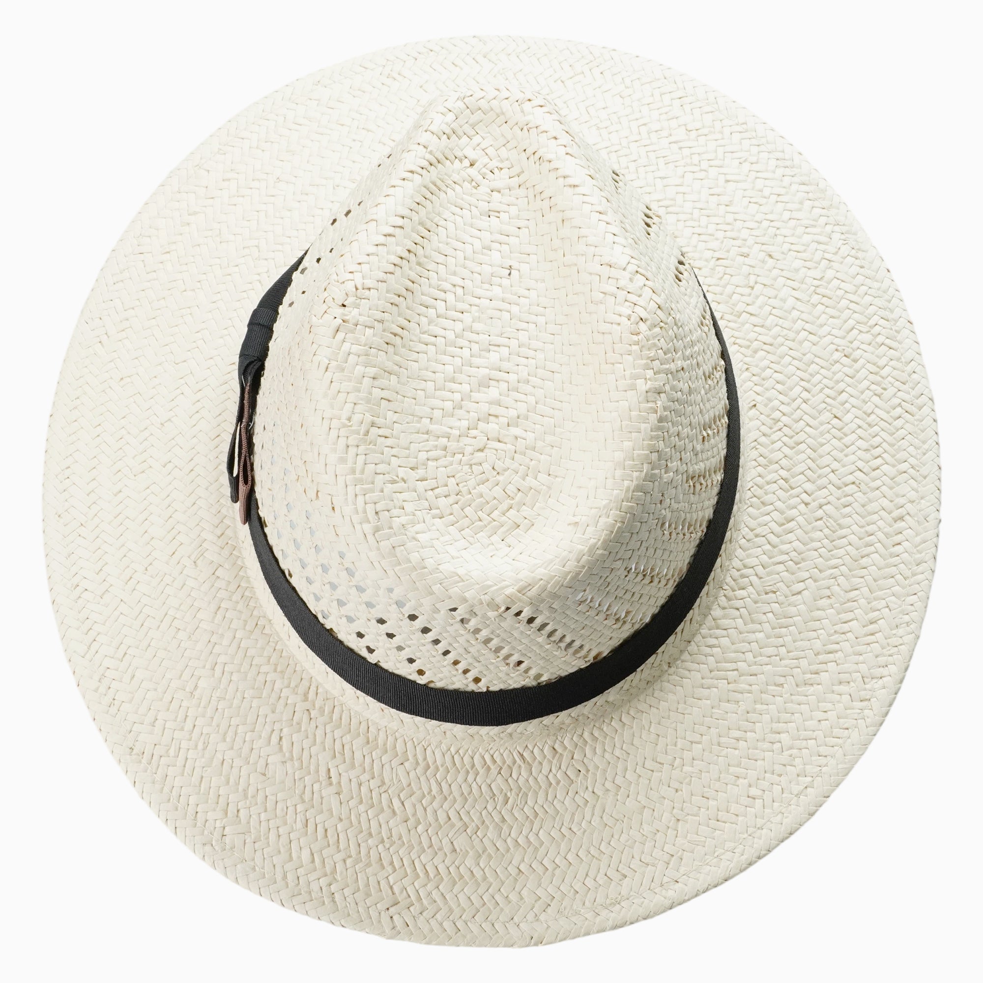 Beige Breathable Straw Fedora with Vibrant Geometric Hatband