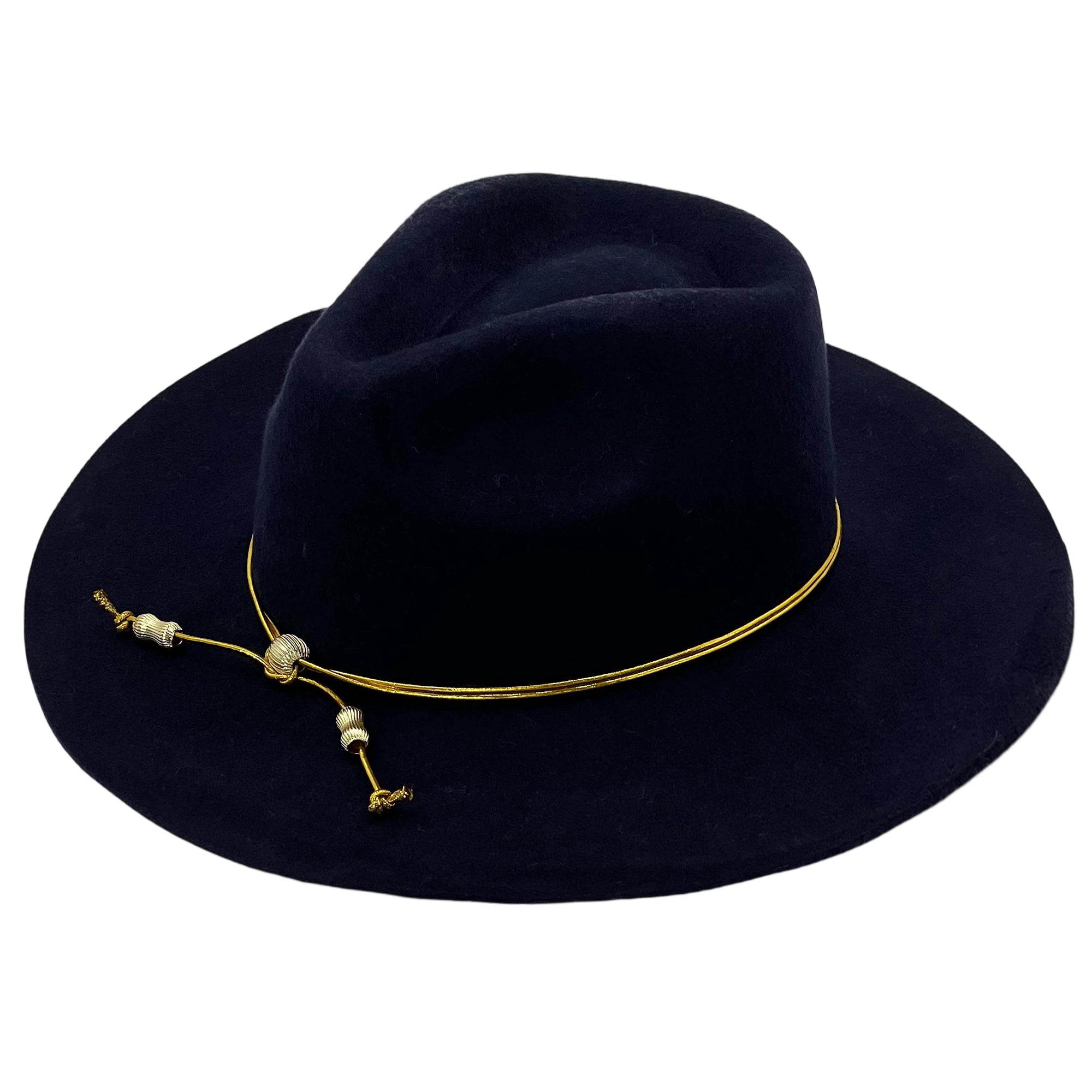 Modern Felt Hat – Navy & Refined Metal Trim