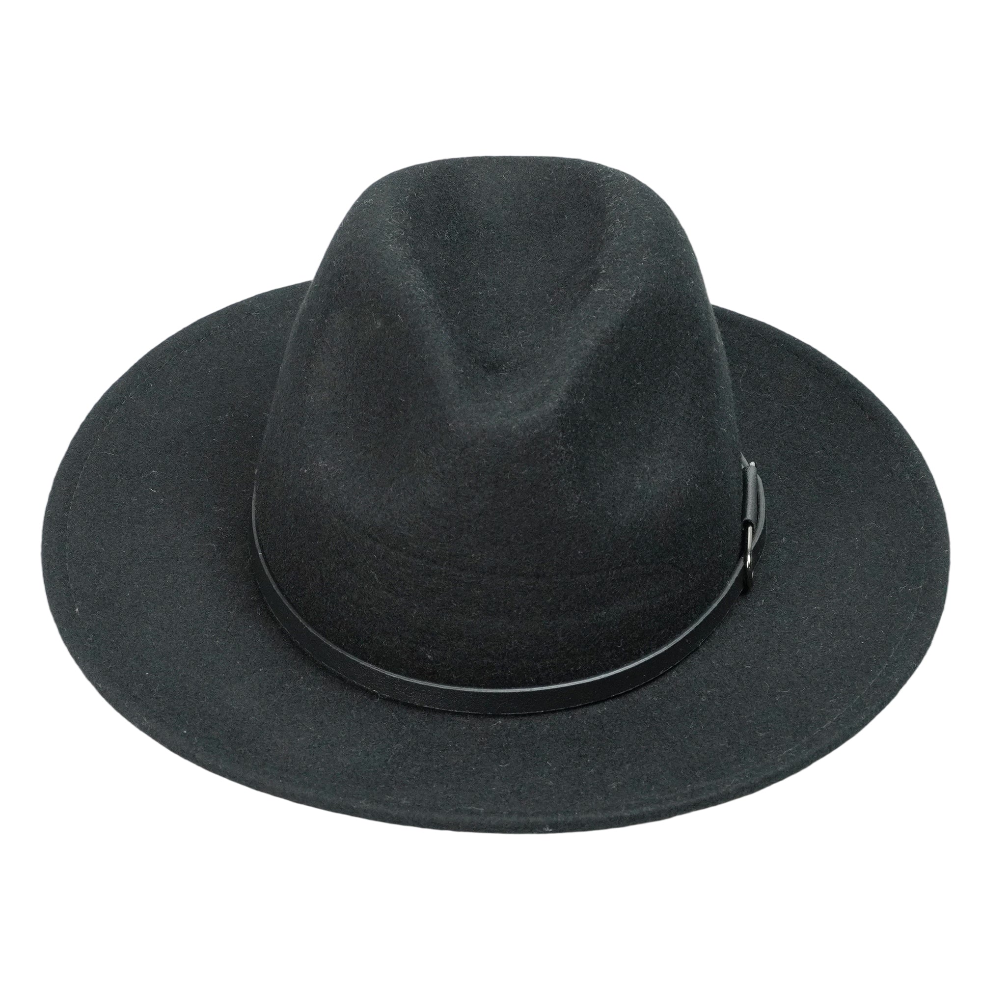 Black Felt Hat with Minimalist Leather Band