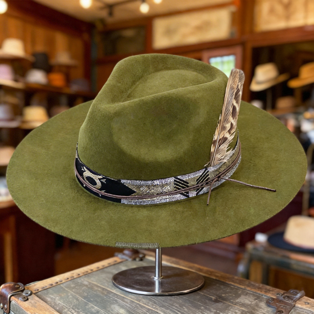 Olive Fedora – Print & Feather