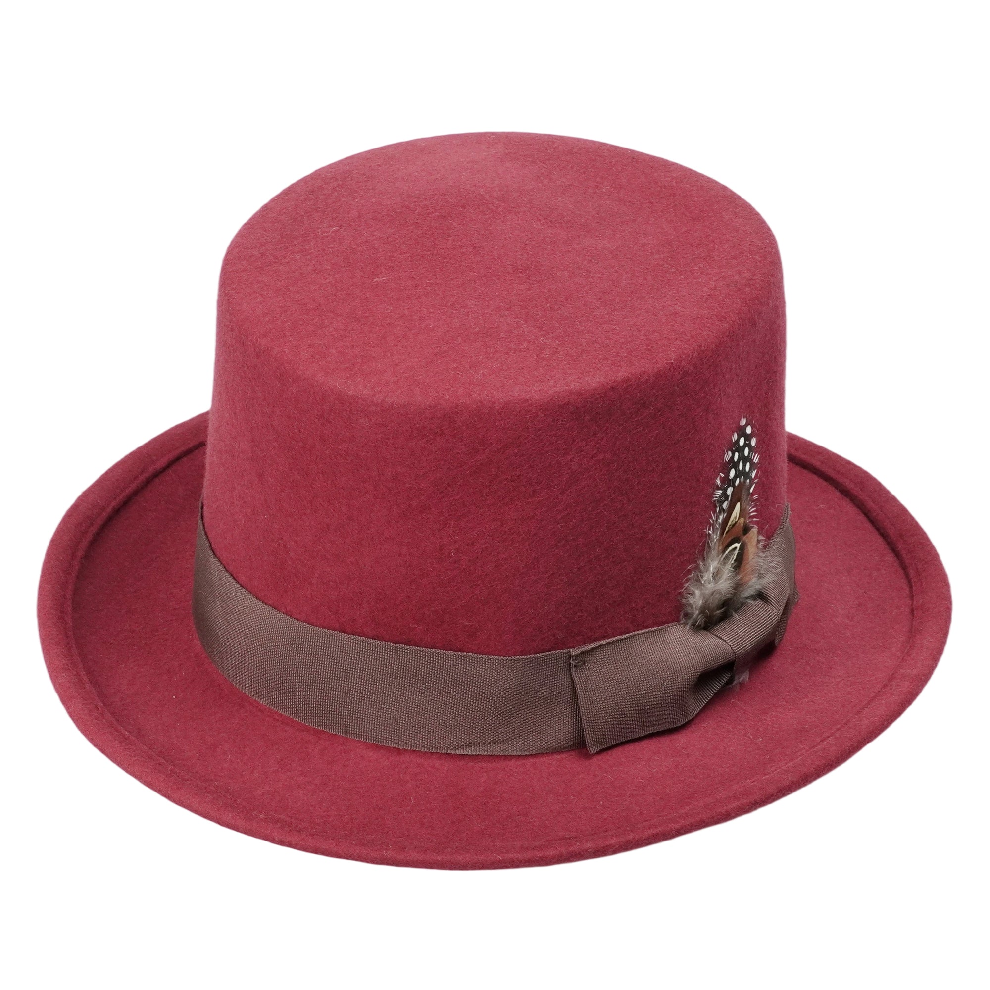 Chic High-Crown Hat – Vibrant Base, Natural Texture Accent
