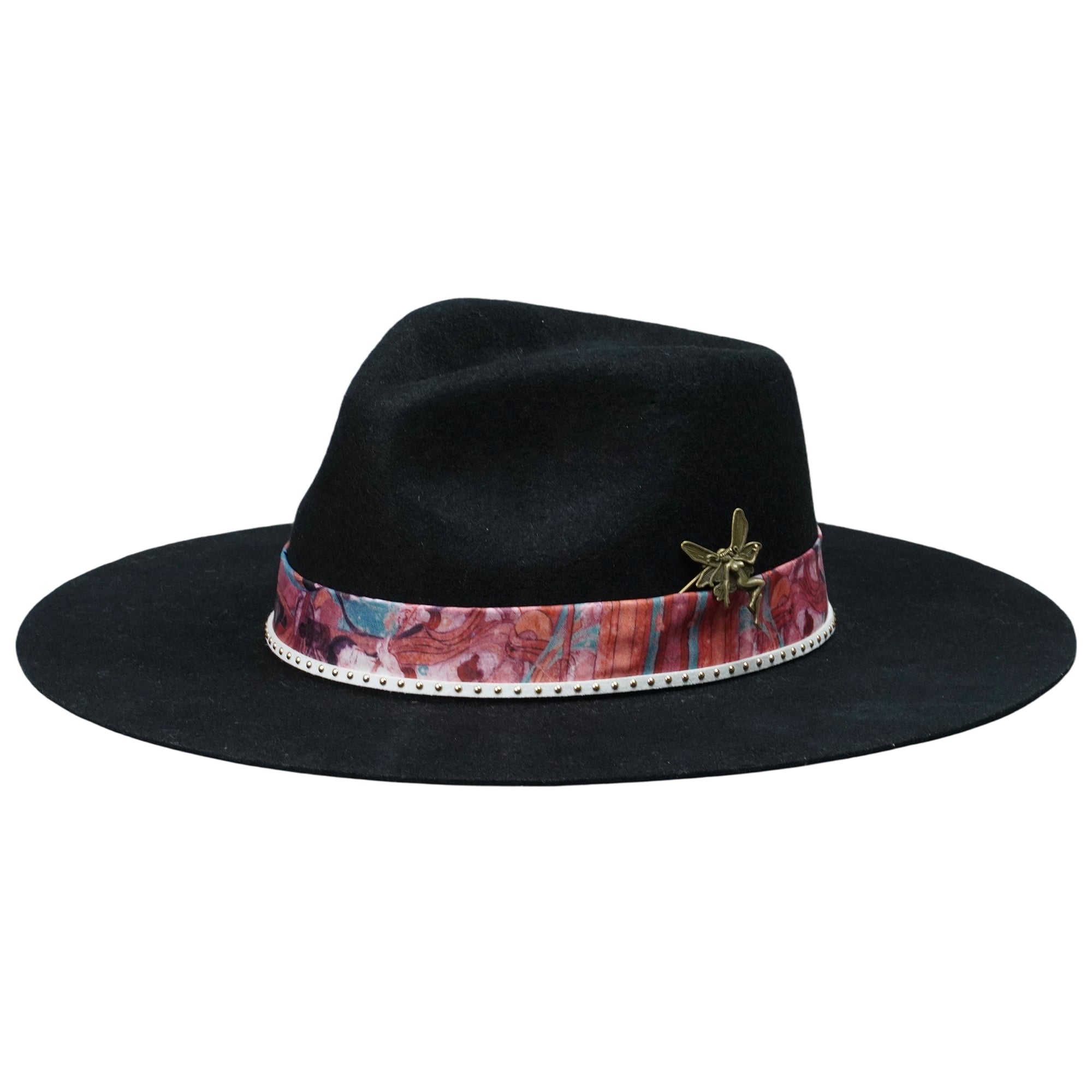 Statement Brim Hat: Custom Band, Metal Pin